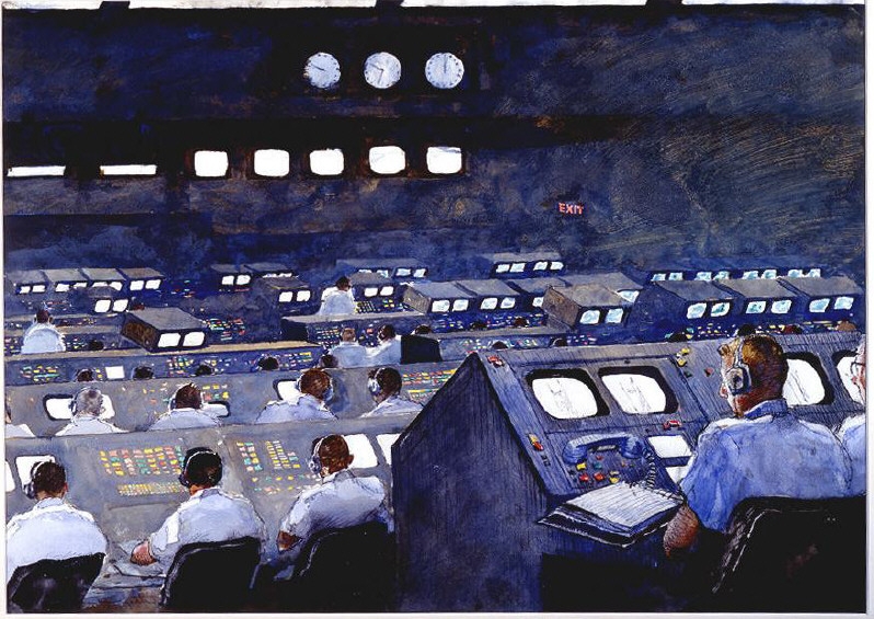 Firing Room (acrylic painting on paper) n.d. by James Wyeth