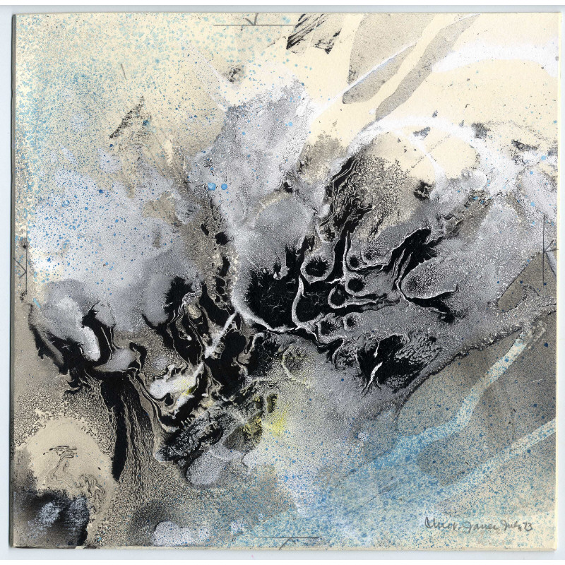 Skyforms-F (watercolour + mixed media on board) 1973 by Albert Christ-Janer