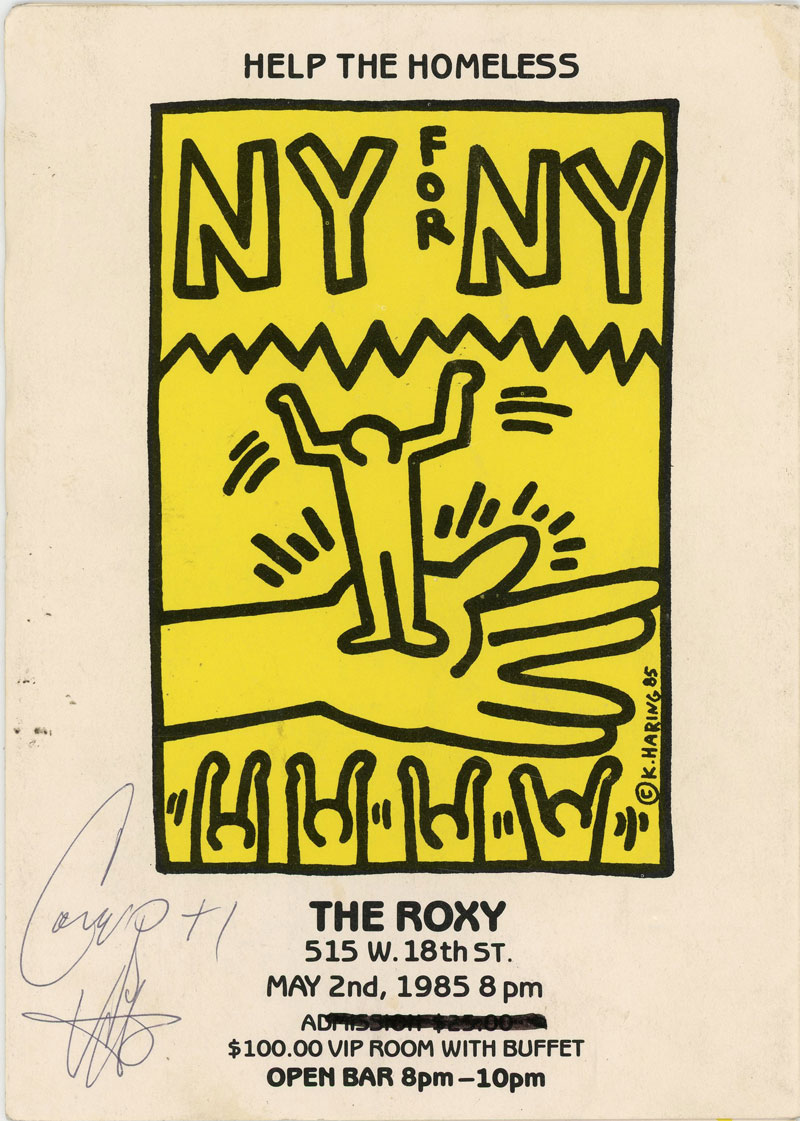 The Roxy, “Help the Homeless,” Keith Haring, Lou Reed, Futura 2000 ...