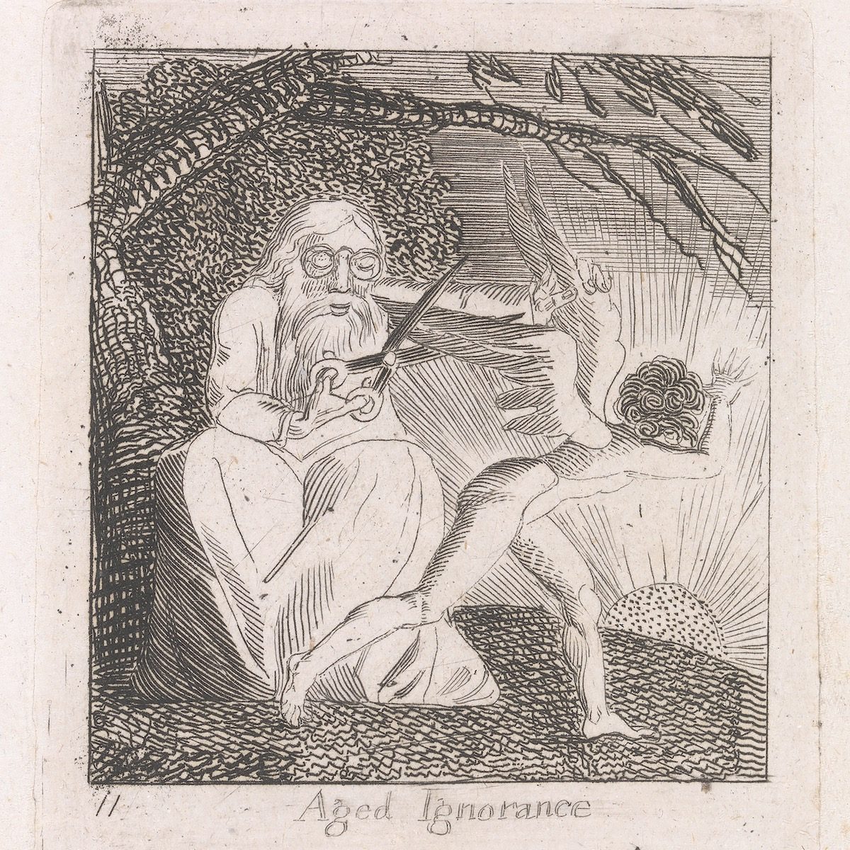 For Children. The Gates of Paradise, Plate 13, "Aged Ignorance"