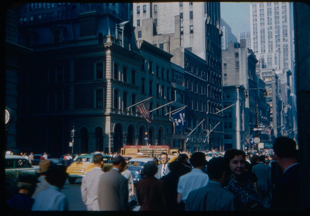 Fifth Avenue at 44th Street - found Kodachrome transparency, date unknown, photographer unknown, personal:private collection of Jan Wein.
