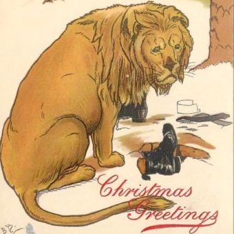 Animals Behaving Horribly On Vintage Christmas Cards