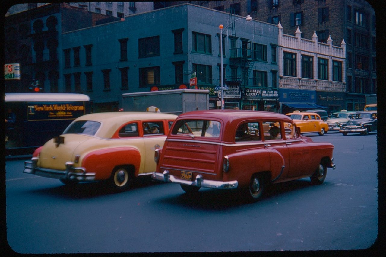 New York World Telegram - found Kodachrome transparency, date unknown, location unknown, photographer unknown, personal:private collection of Jan Wein.