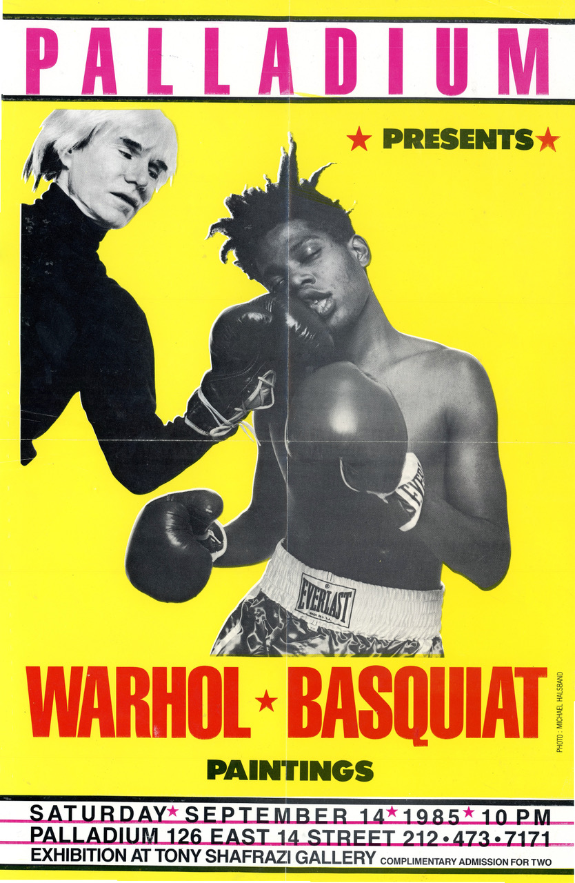 Andy Warhol, Jean-Michel Basquiat, Photo by Michael Halsband, Poster for the Paintings After-Party at the Palladium, 1985