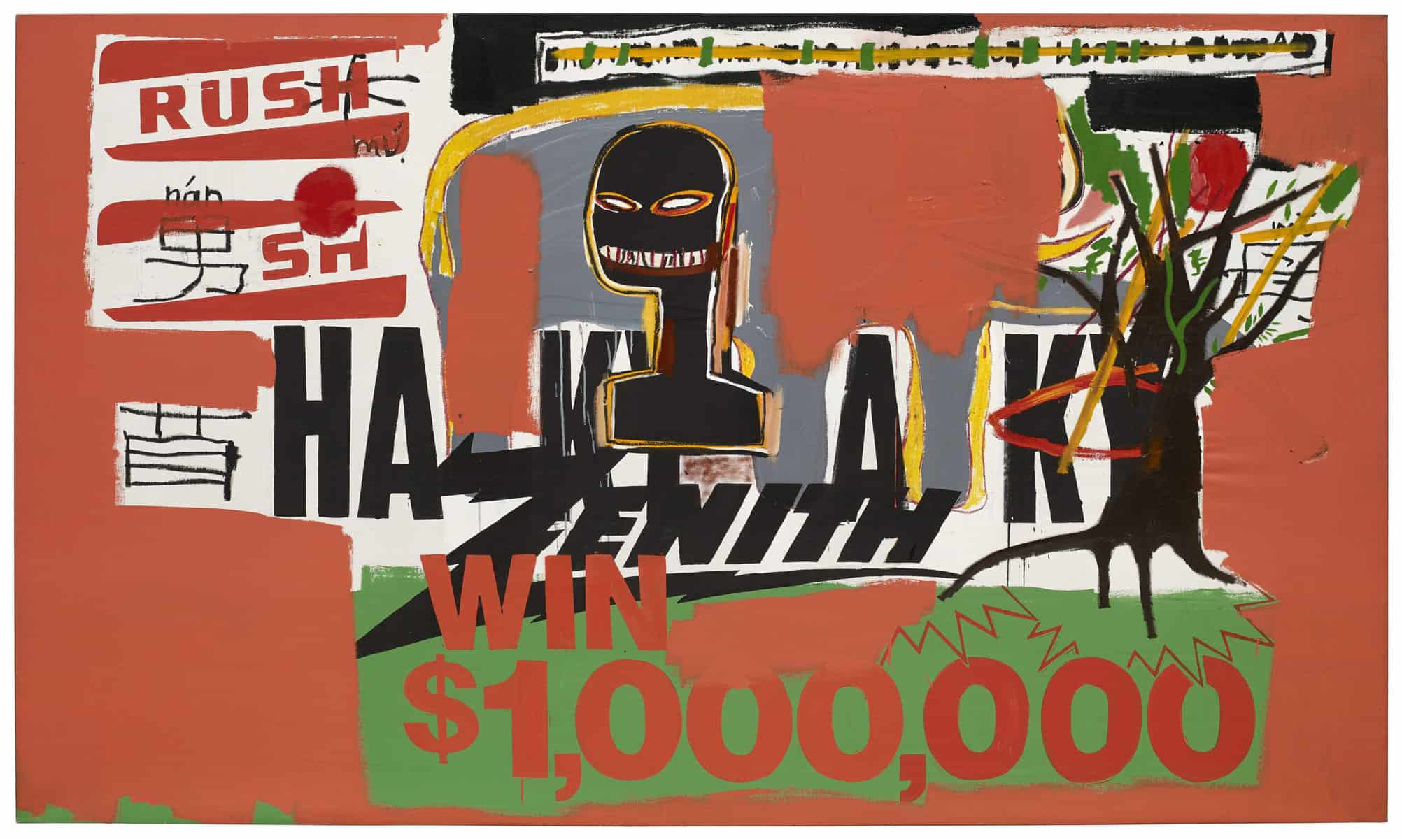 Jean-Michel Basquiat et Andy Warhol, Win $1,000,000, 1984 Acrylic and oilstick on canvas 170 × 288,5 cm, Bischofberger Collection, Männedorf-Zurich, Switzerland