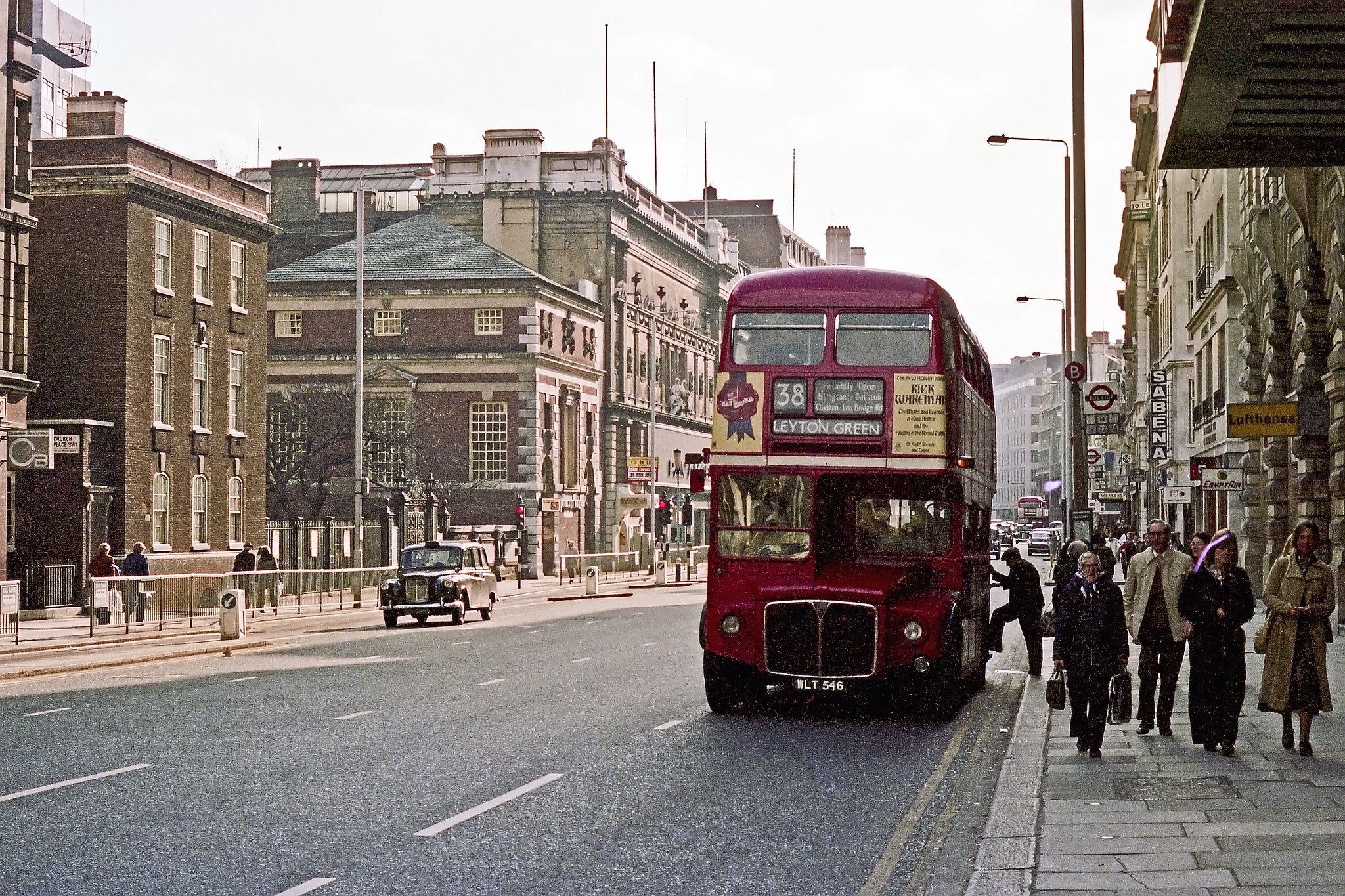 AEC Routemaster No. RM 546 in Piccadilly on 19th April 1975.