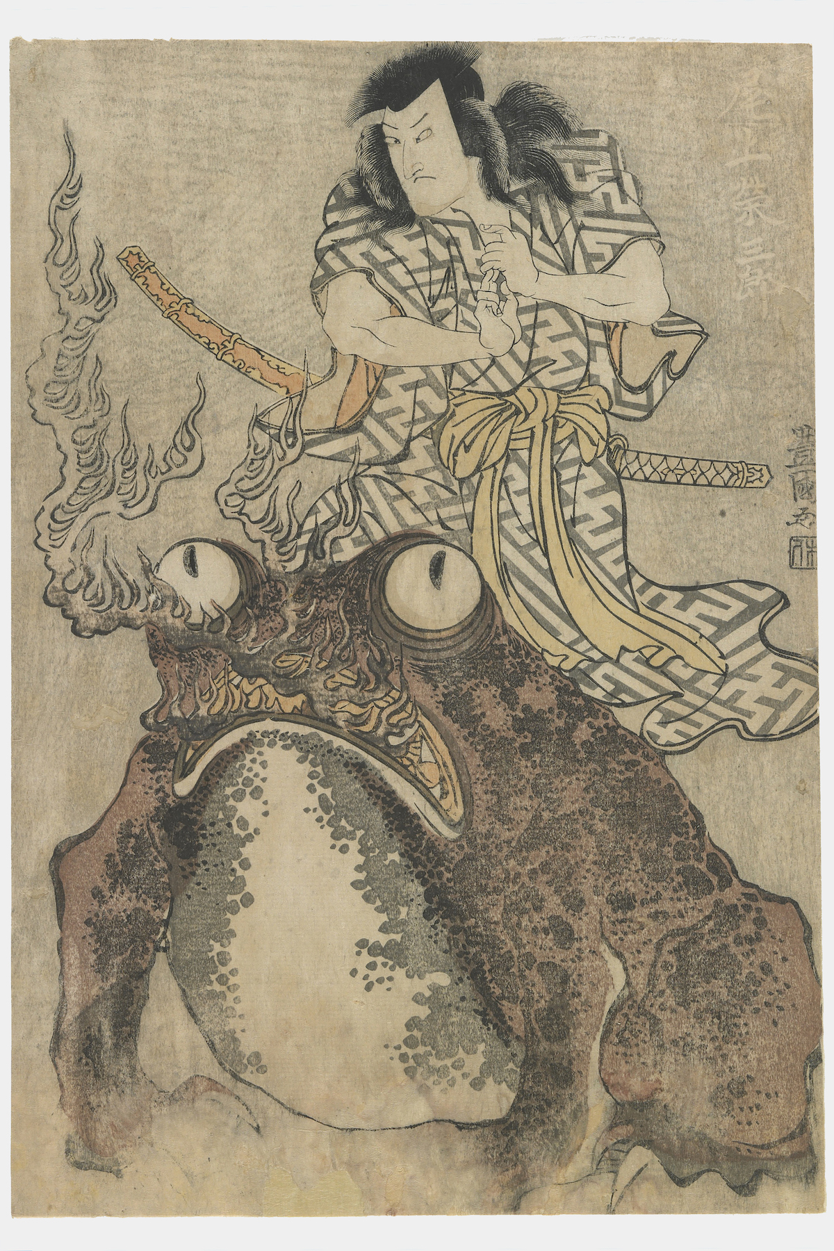 Actor Onoe Eizaburo I as a Magician with a Giant Toad Woodblock print