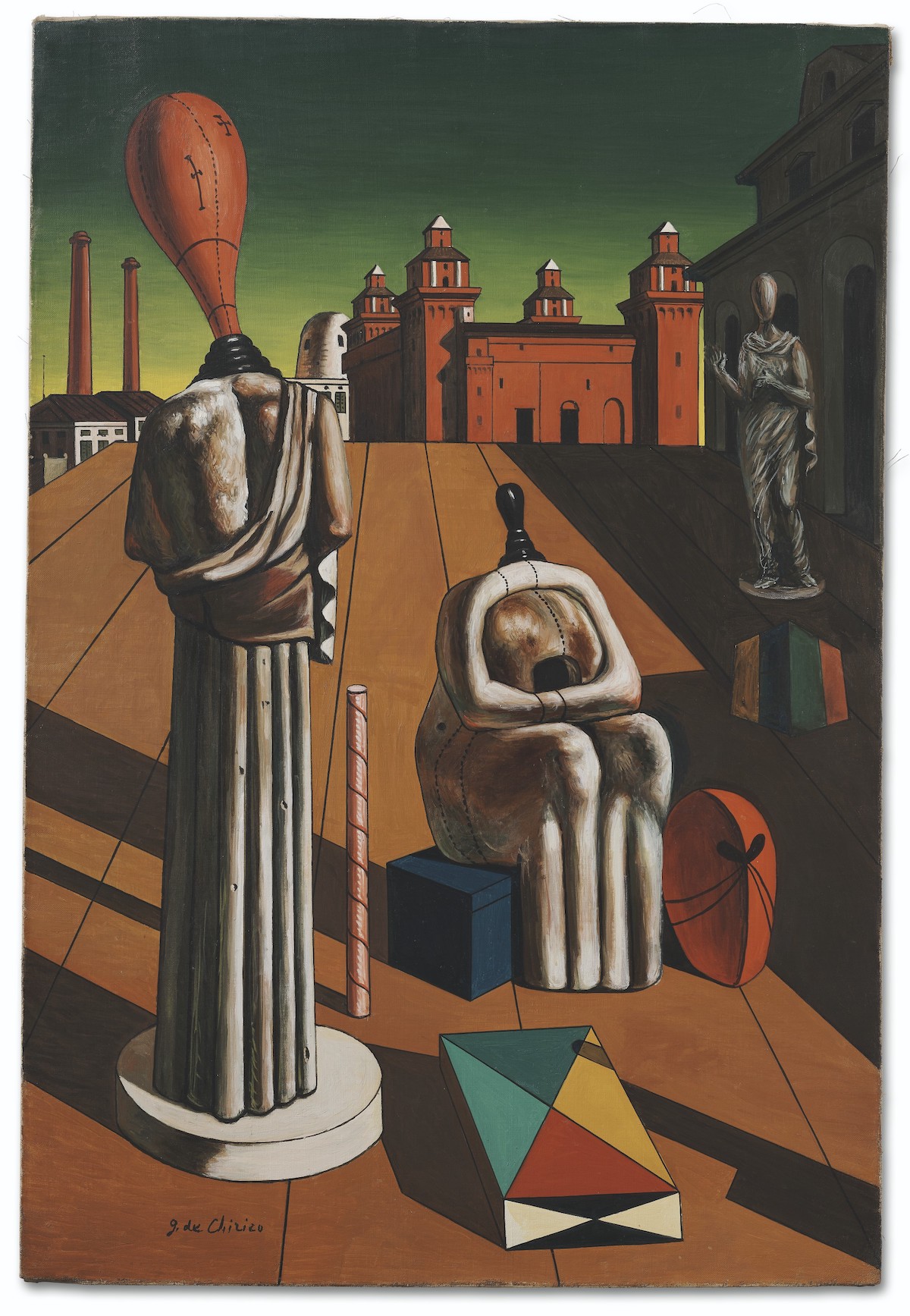 The disturbing muses by Giorgio de Chirico. Oil on canvas, 1947,