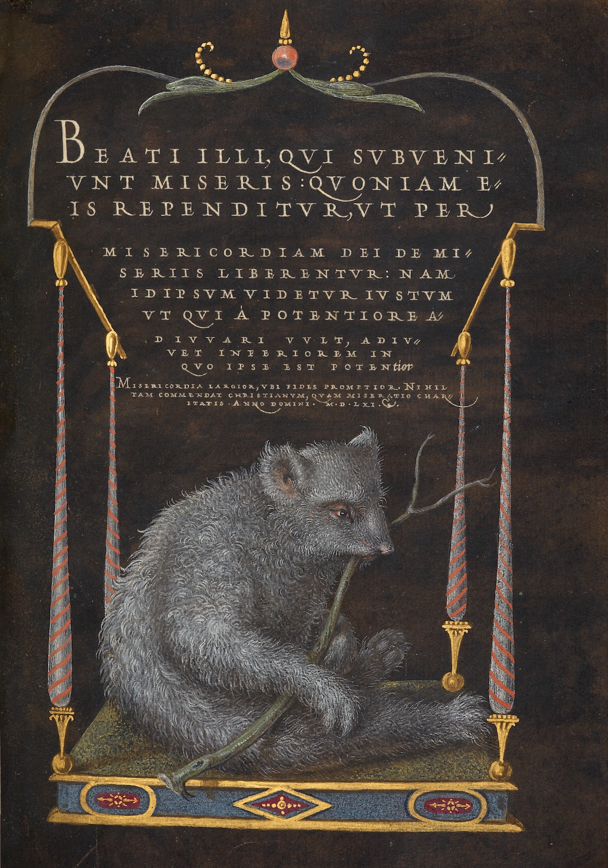 A Sloth1561–1562; illumination added 1591–1596 Joris Hoefnagel (Flemish, / Hungarian, 1542 - 1600), and Georg Bocskay (Hungarian, died 1575)