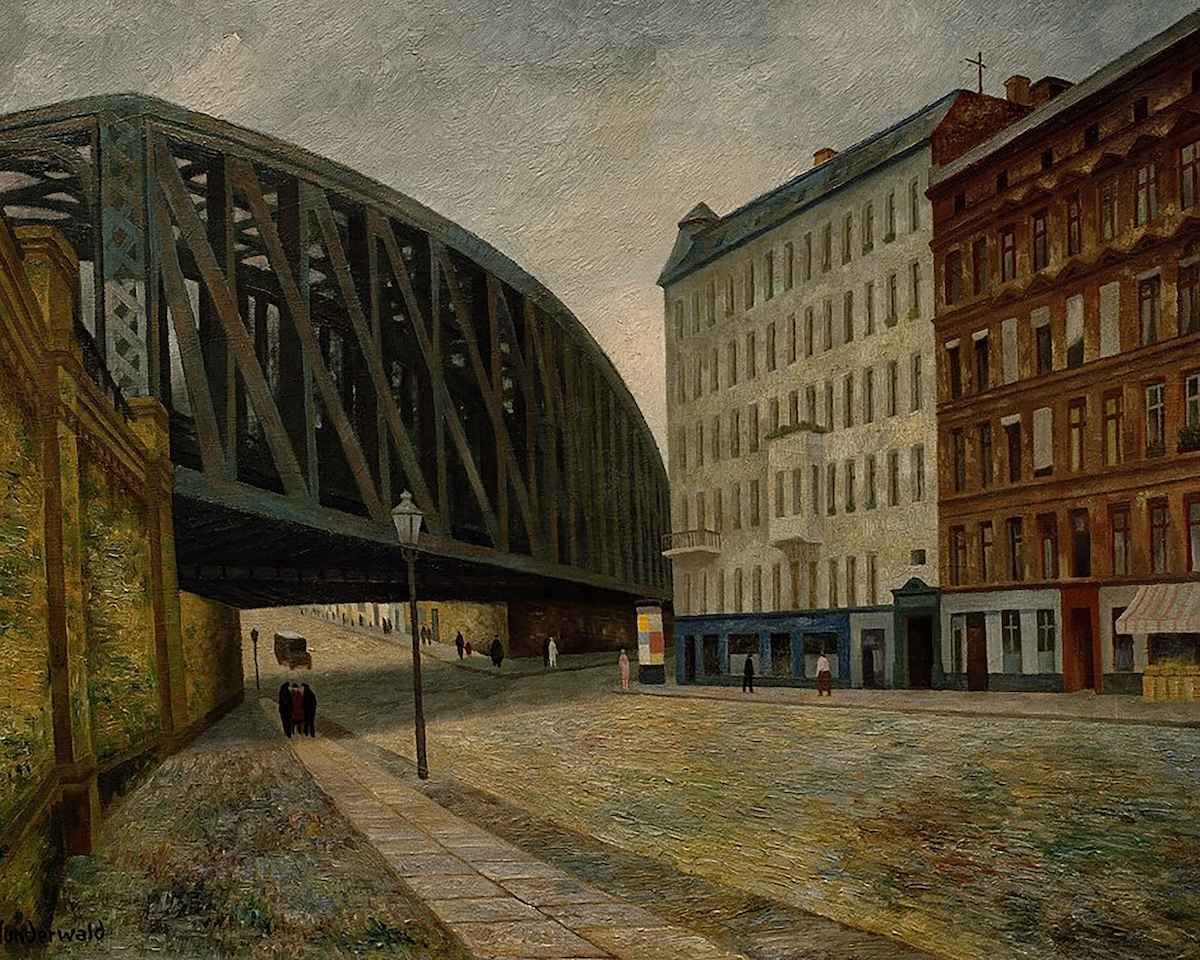 Brücke Ackerstraße Berlin by Wunderwald, Gustav1882–1945. “Brücke über die Ackerstraße Berlin Nord”, 1927.