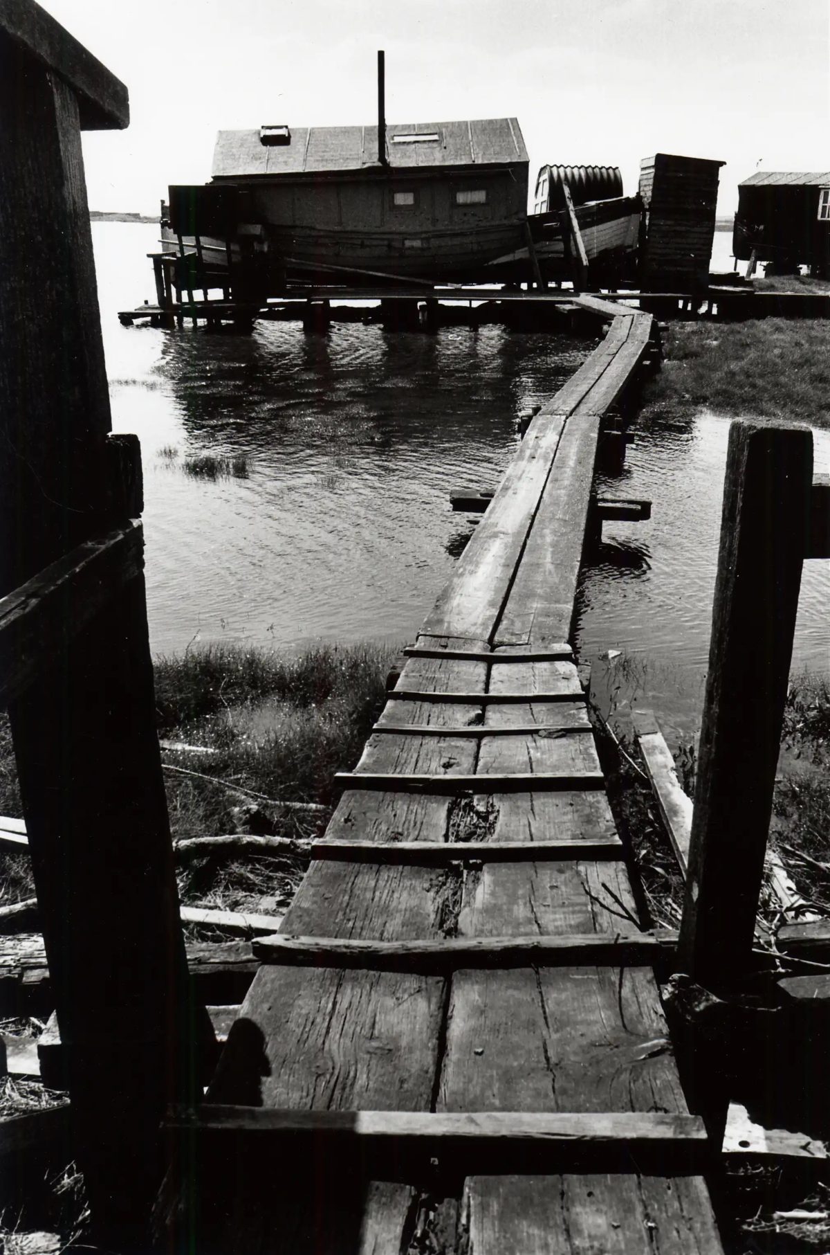 John Featherstone houseboat, Greatham Creek, Teesmouth, 1970