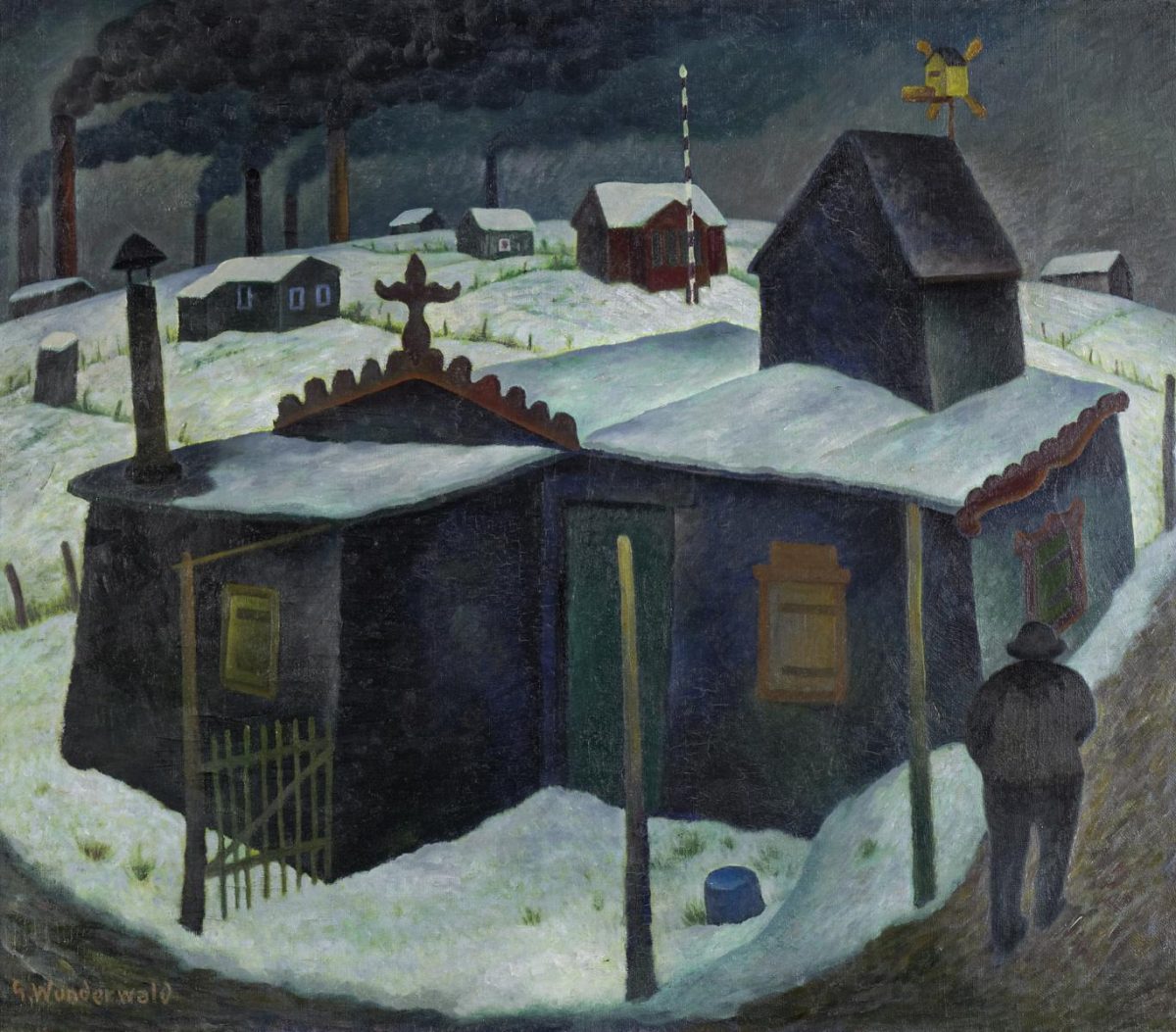 Lauben (hinter Fabriken)”. Oil on canvas. c. 1923.