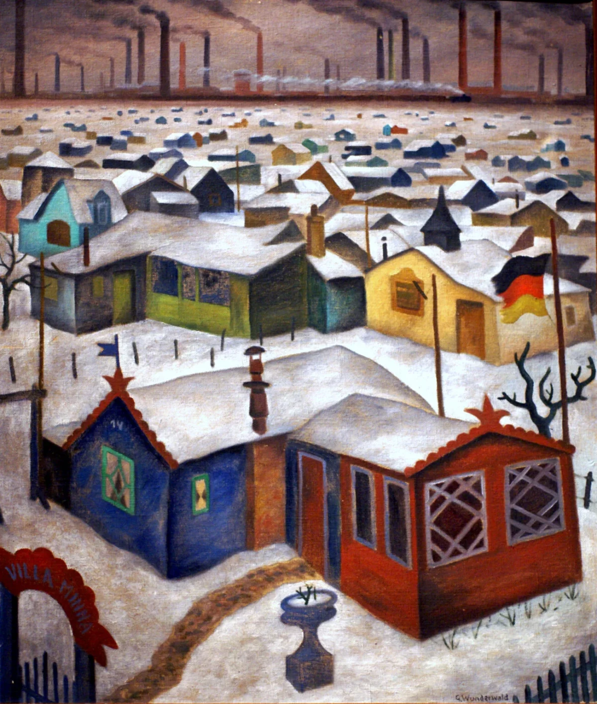 “Laubenkolonie”. Oil on canvas. c. 1924.