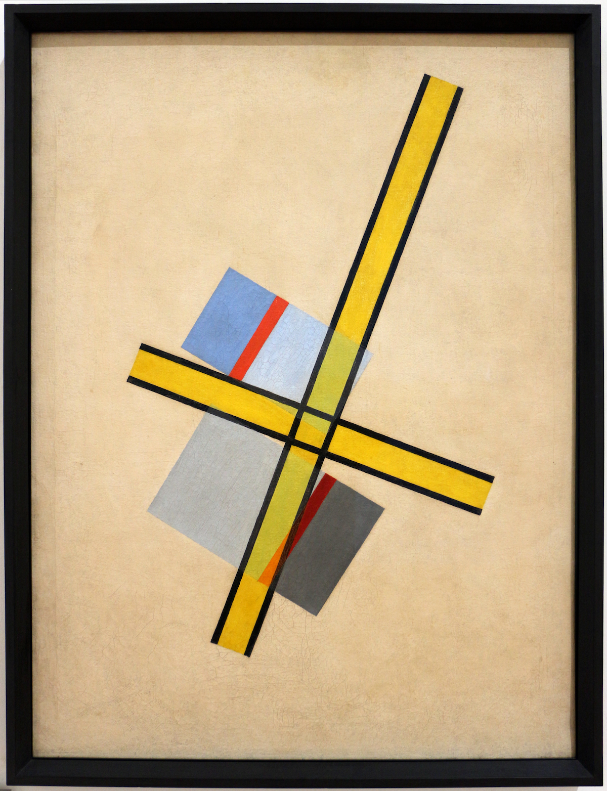 Làzloò moholy-nagy, yellow cross Q VII (croce gialla Q VII), 1922