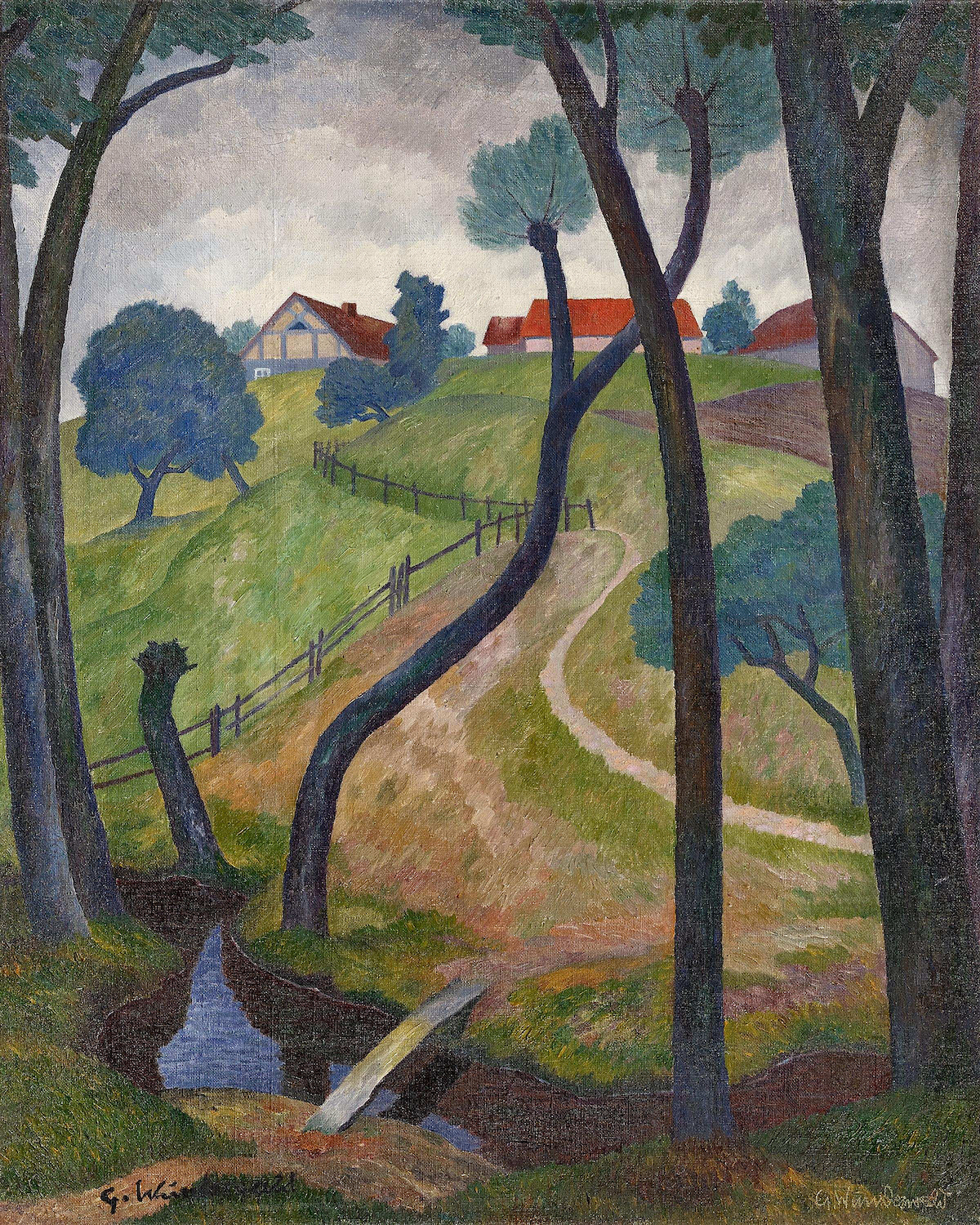 Ostpreussenlandschaft (Brücke) East Prussian landscape Object type painting Date circa 1923