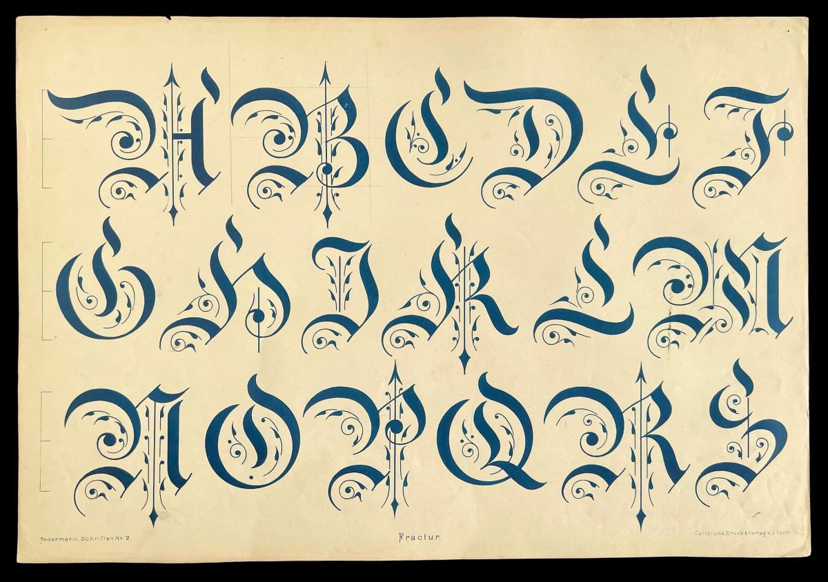 Peter Federmann, Schriften Vorlagen zum Praktischen Gebrauche für Maler, Steinhauer, Architecten und Zeichnen-Schulen, printed and published by J. Veith, Germany, ca. 1880.