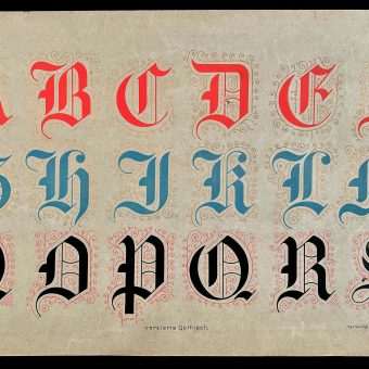 Writing Templates From A Beautiful German Printing Book, c. 1880