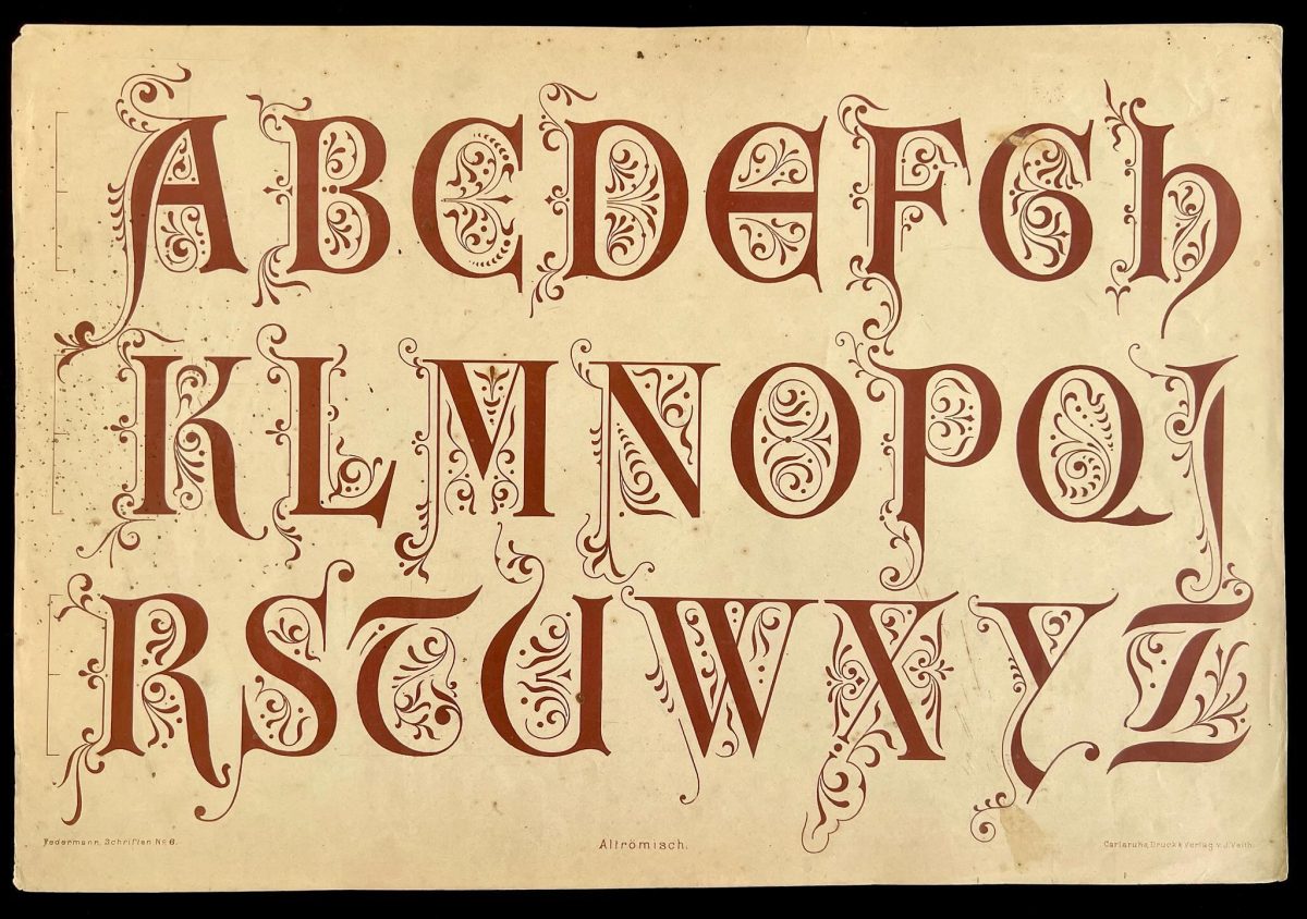 Peter Federmann, Schriften Vorlagen zum Praktischen Gebrauche für Maler, Steinhauer, Architecten und Zeichnen-Schulen, printed and published by J. Veith, Germany, ca. 1880.