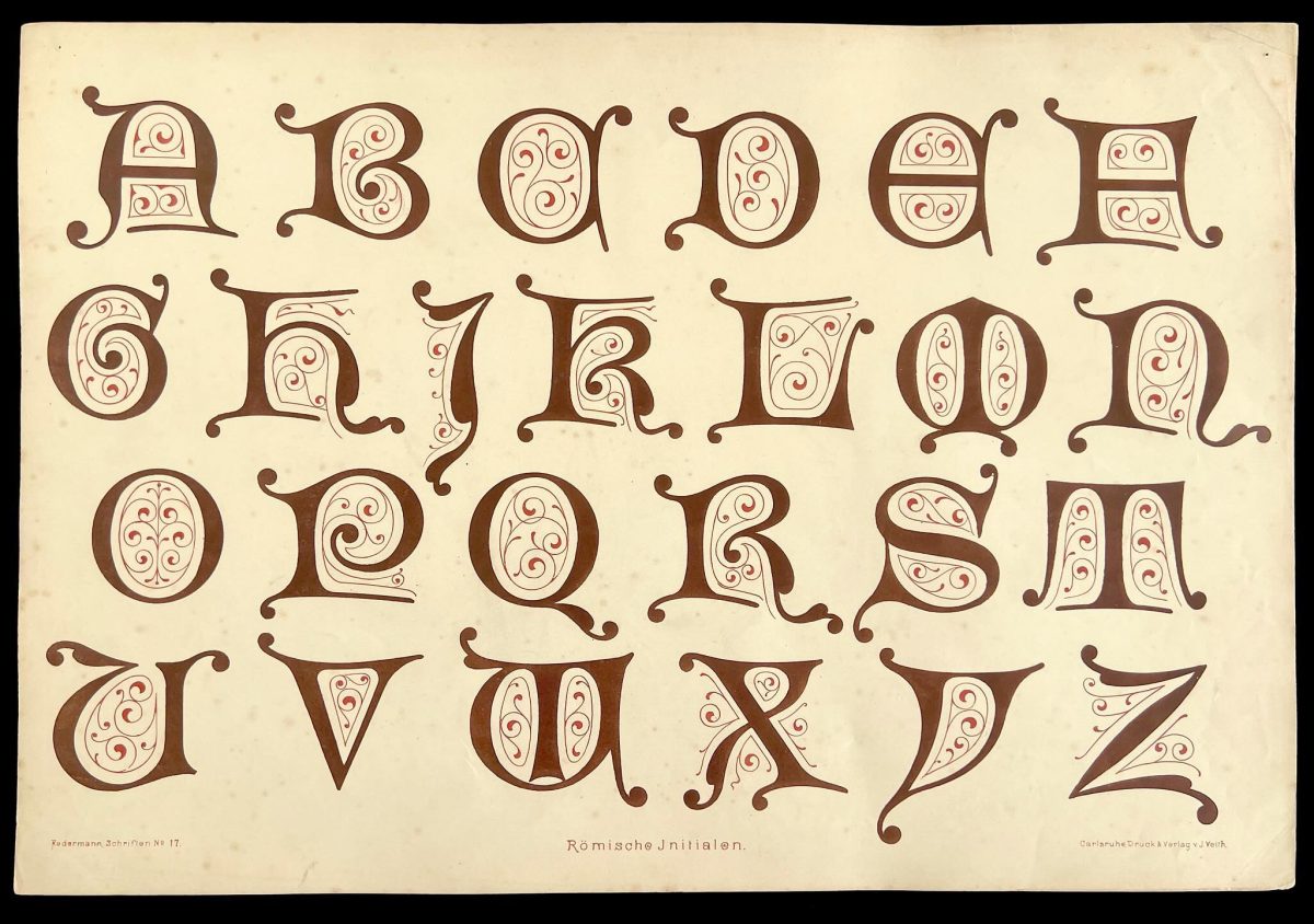 Peter Federmann, Schriften Vorlagen zum Praktischen Gebrauche für Maler, Steinhauer, Architecten und Zeichnen-Schulen, printed and published by J. Veith, Germany, ca. 1880.