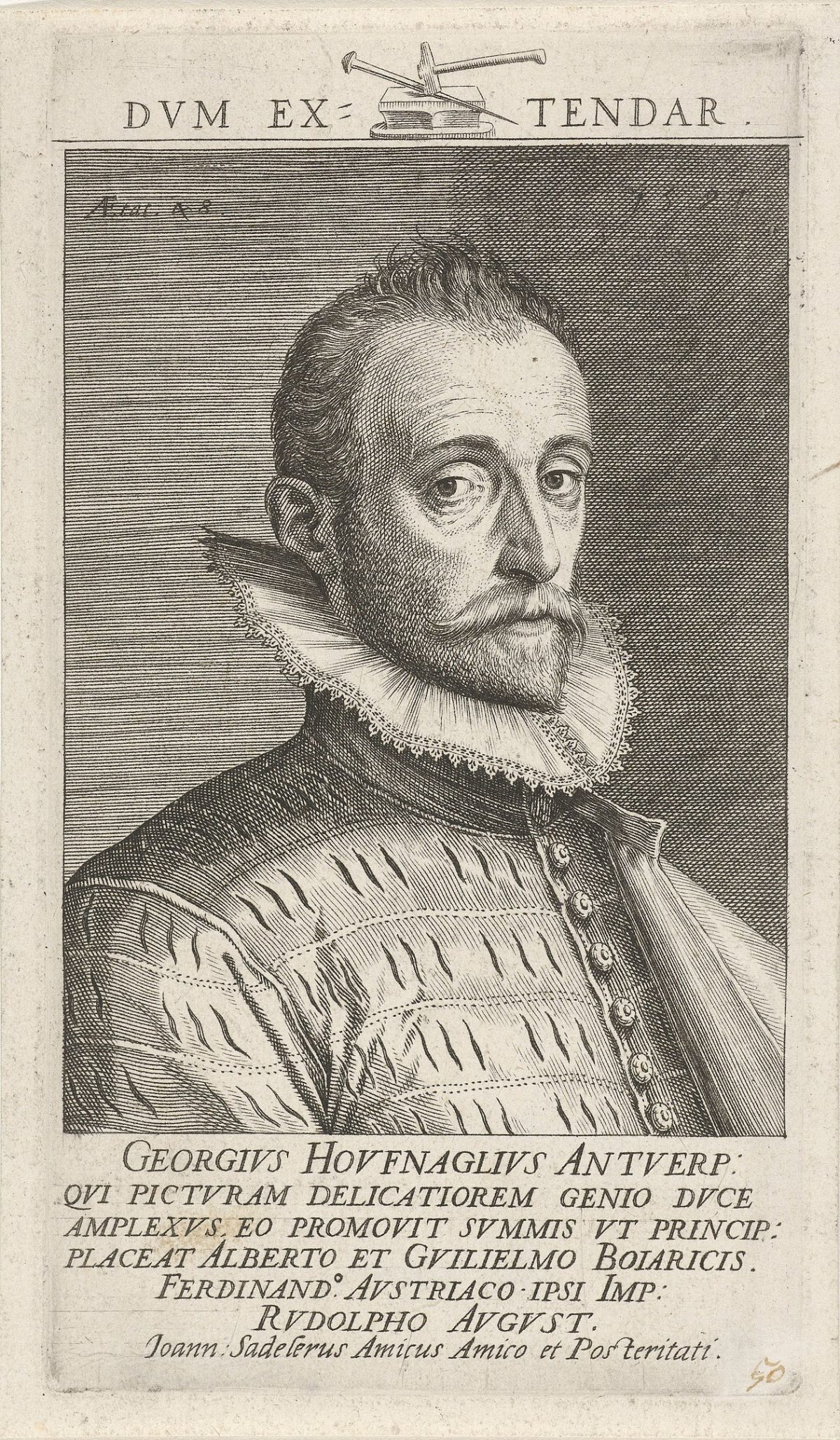 Portrait of Joris Hoefnagel, engraving by Jan Sadeler (1592)