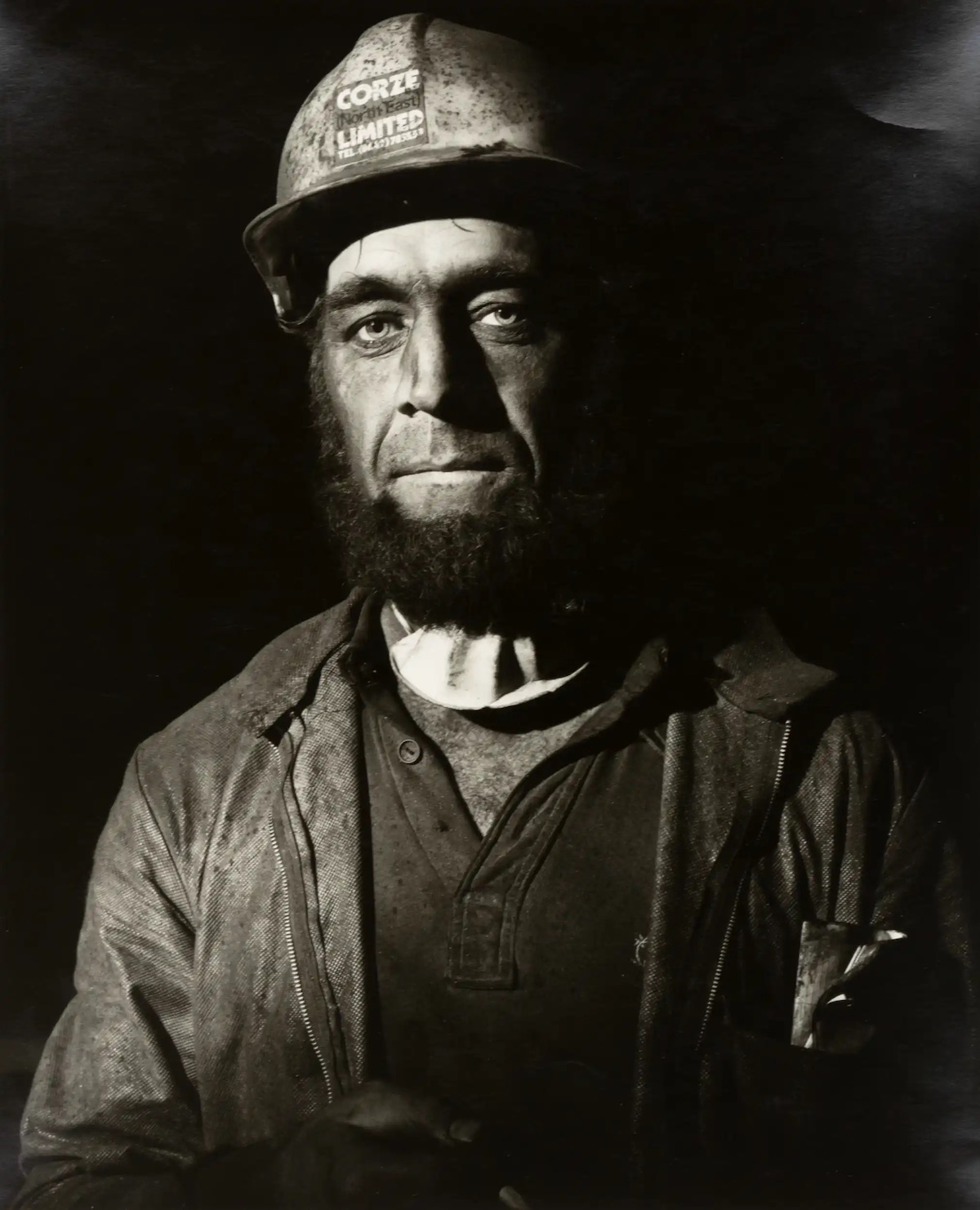 A foreman contract worker working a night shift on the blast furnace, 1983