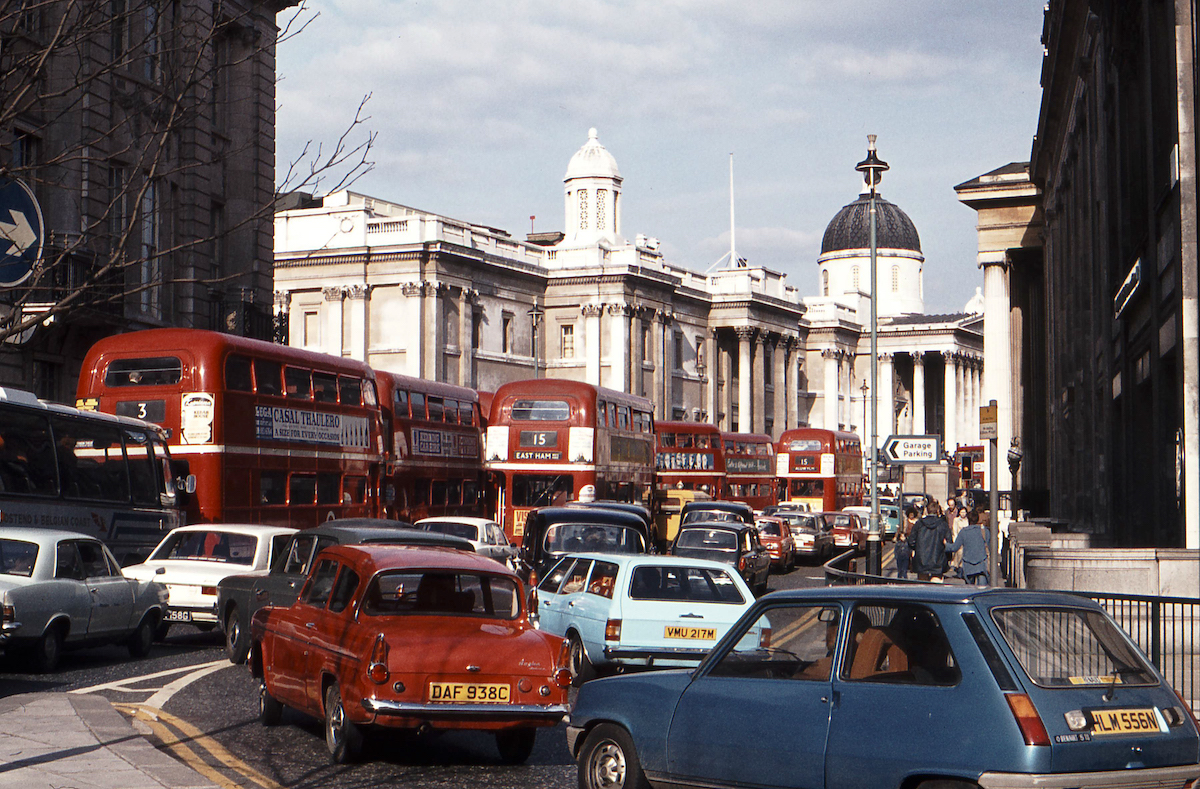 Trafalgar Square on 3rd April 1976.