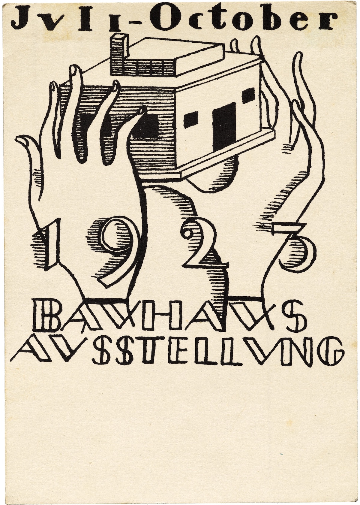 1923 Gerhard Marcks Postcard 6, Weimar State Bauhaus Exhibition 1923 (Karte 6, Staatliches Bauhaus Weimar Ausstellung 1923)