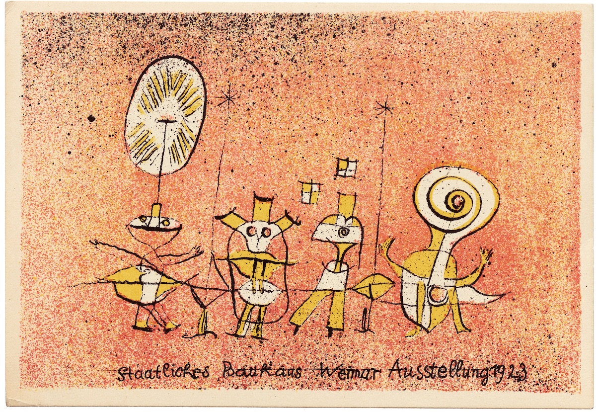 1923 Paul Klee Postcard 5, Weimar State Bauhaus Exhibition 1923 (Karte 5, Staatliches Bauhaus Weimar Ausstellung 1923)