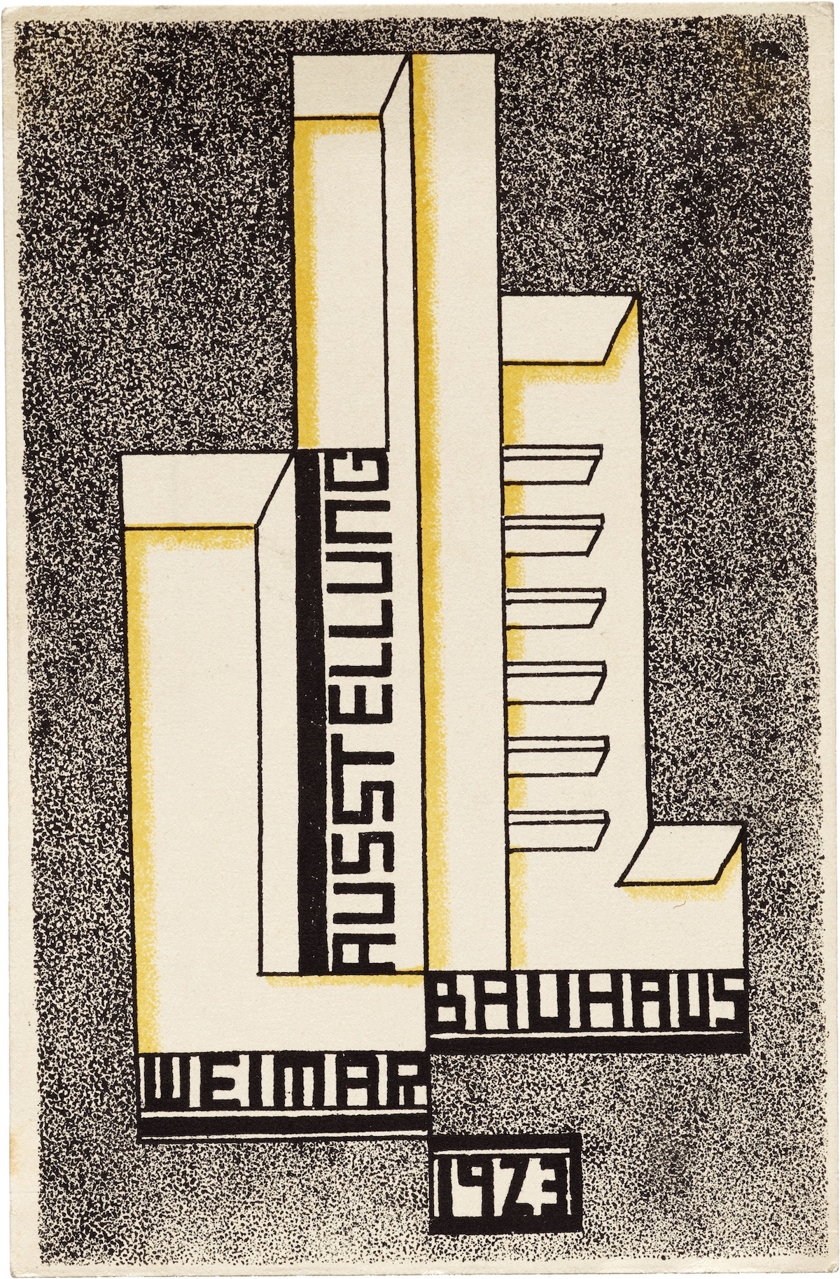 Farkas Molnár Postcard 17, Weimar State Bauhaus Exhibition 1923 (Karte 17, Staatliches Bauhaus Weimar Ausstellung 1923)