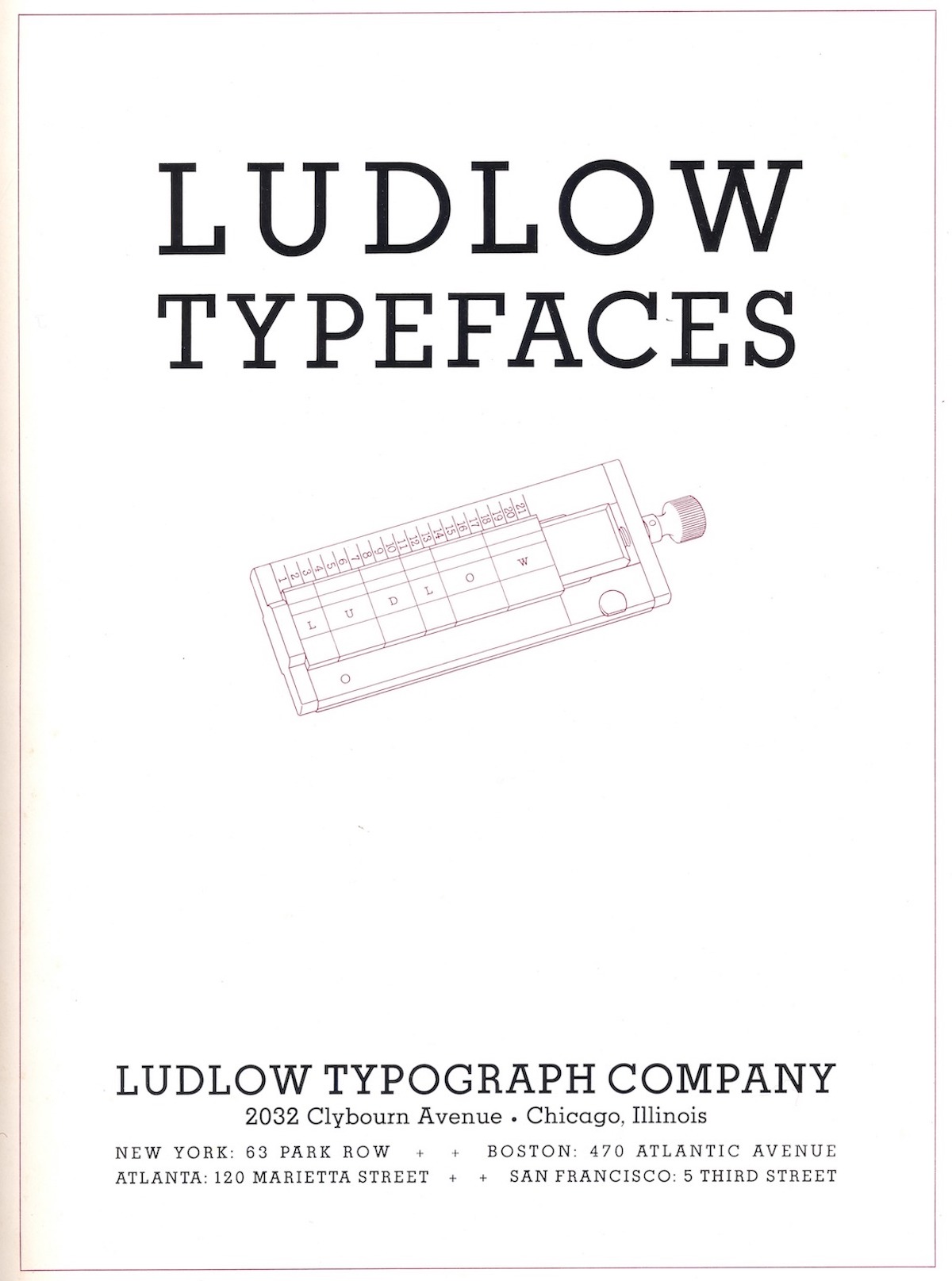 Ludlow Typography specimens 