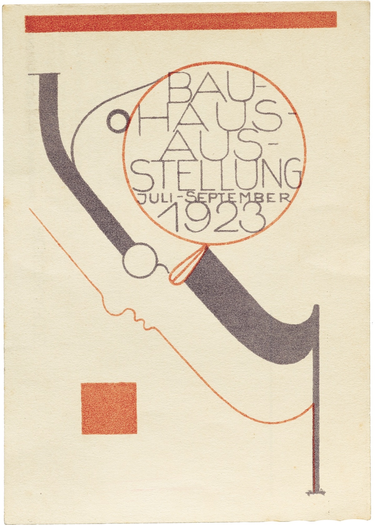 Oskar Schlemmer Postcard 8, Weimar State Bauhaus Exhibition 1923 (Karte 8, Staatliches Bauhaus Weimar Ausstellung 1923)