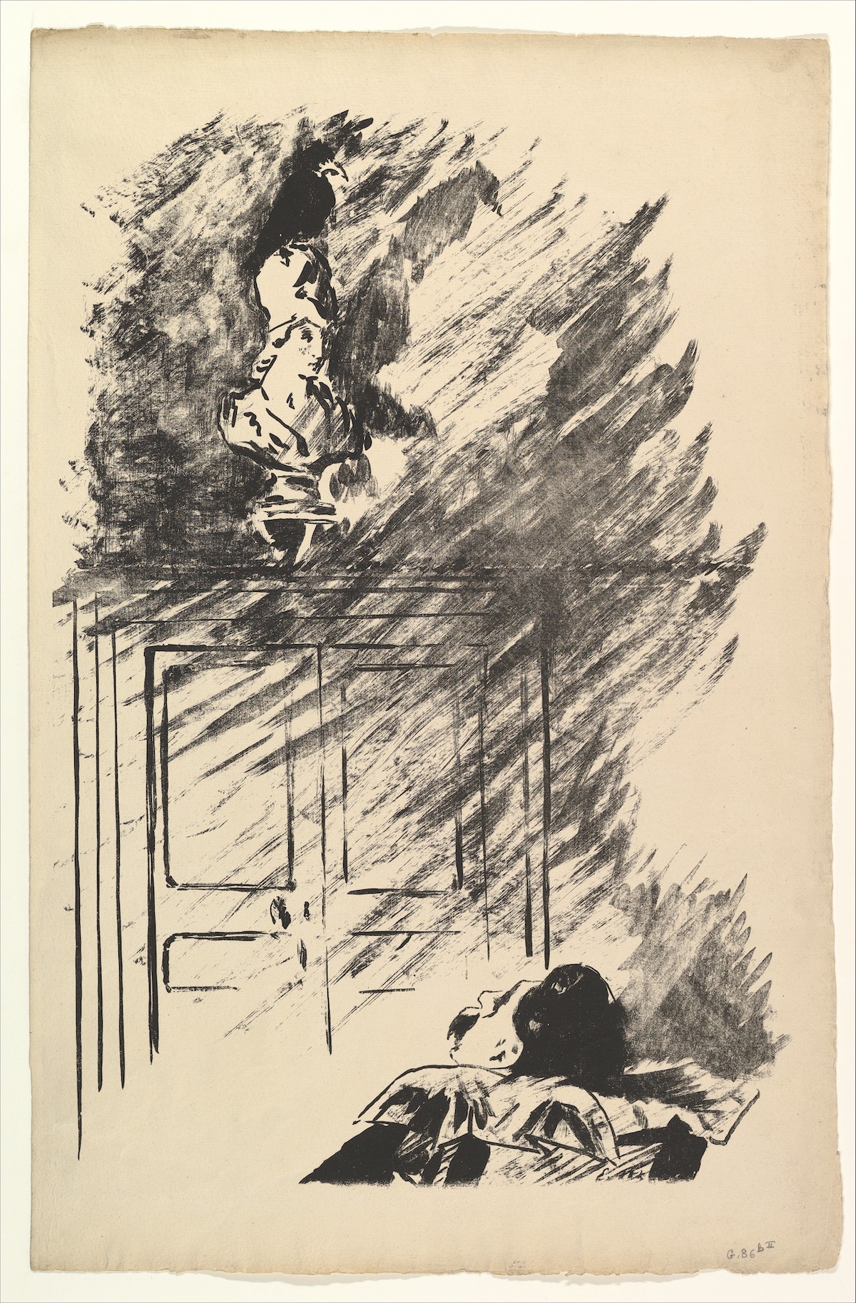 Perched upon a Bust of Pallas, from "The Raven" by Edgar Allan PoeEdouard Manet French Author Edgar Allan Poe American Translator Stéphane Mallarmé French 1875