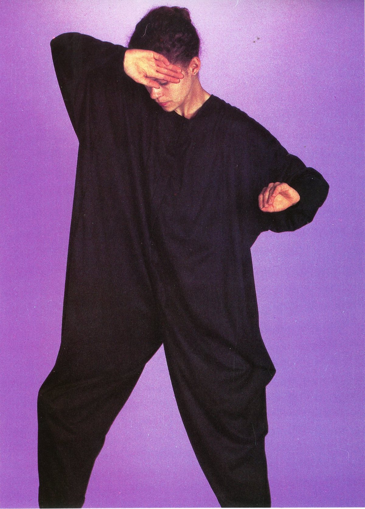 Postcard #6 for Dianne B.’s Christmas Catalogue, 1983. Photo by Neil Winokur. Such a jumpsuit- Dianne B.