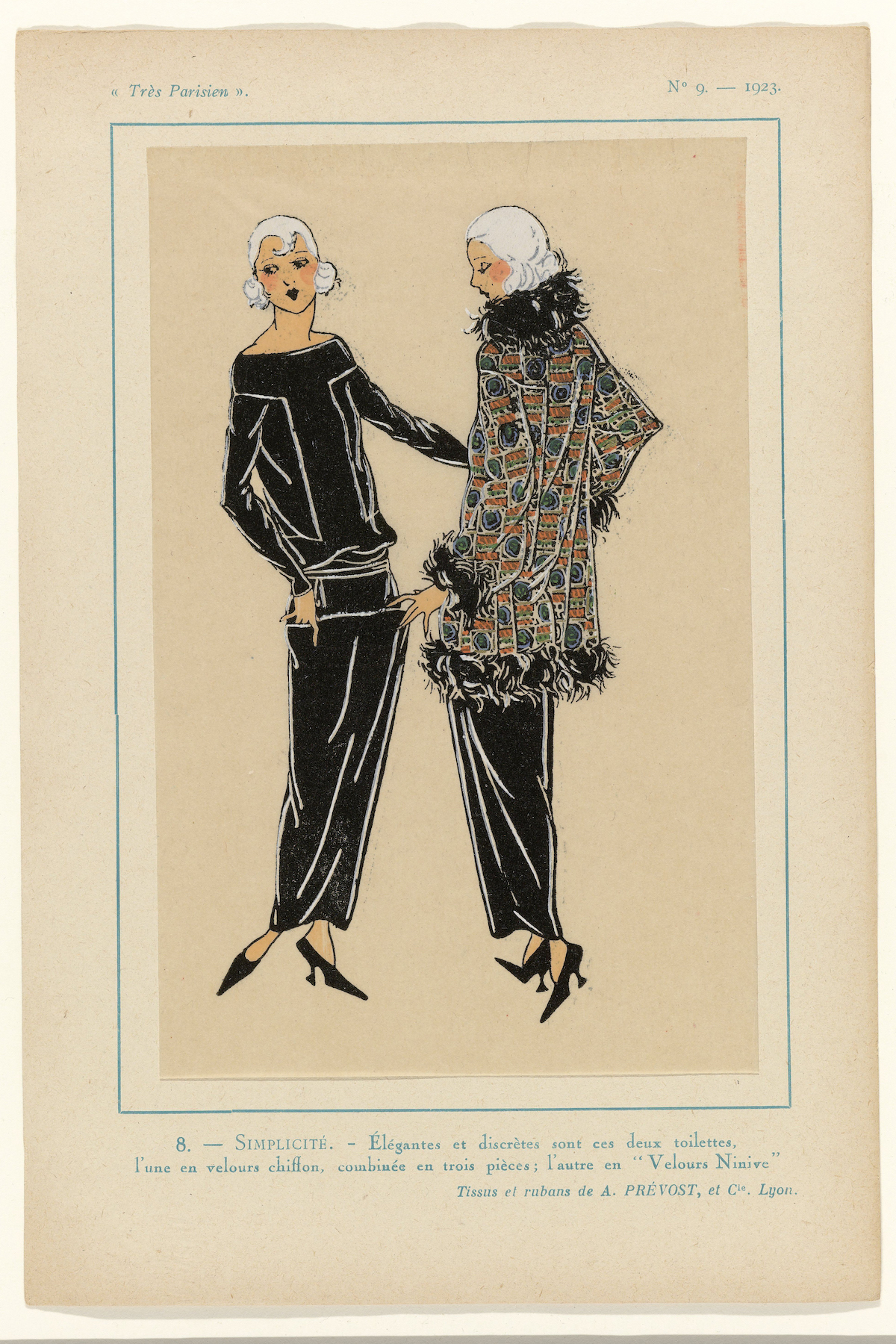 Très Parisien, 1923, No 9- 8. - SIMPLICITÉ. - Élégantes et discrètes..., anonymous, 1923