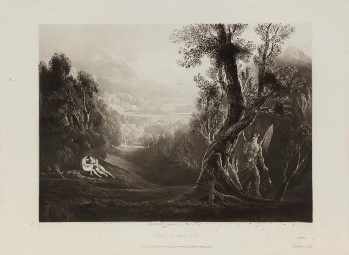 Satan observes Adam and Eve in the garden of Eden, 1825 John Martin (1789 - 1854)