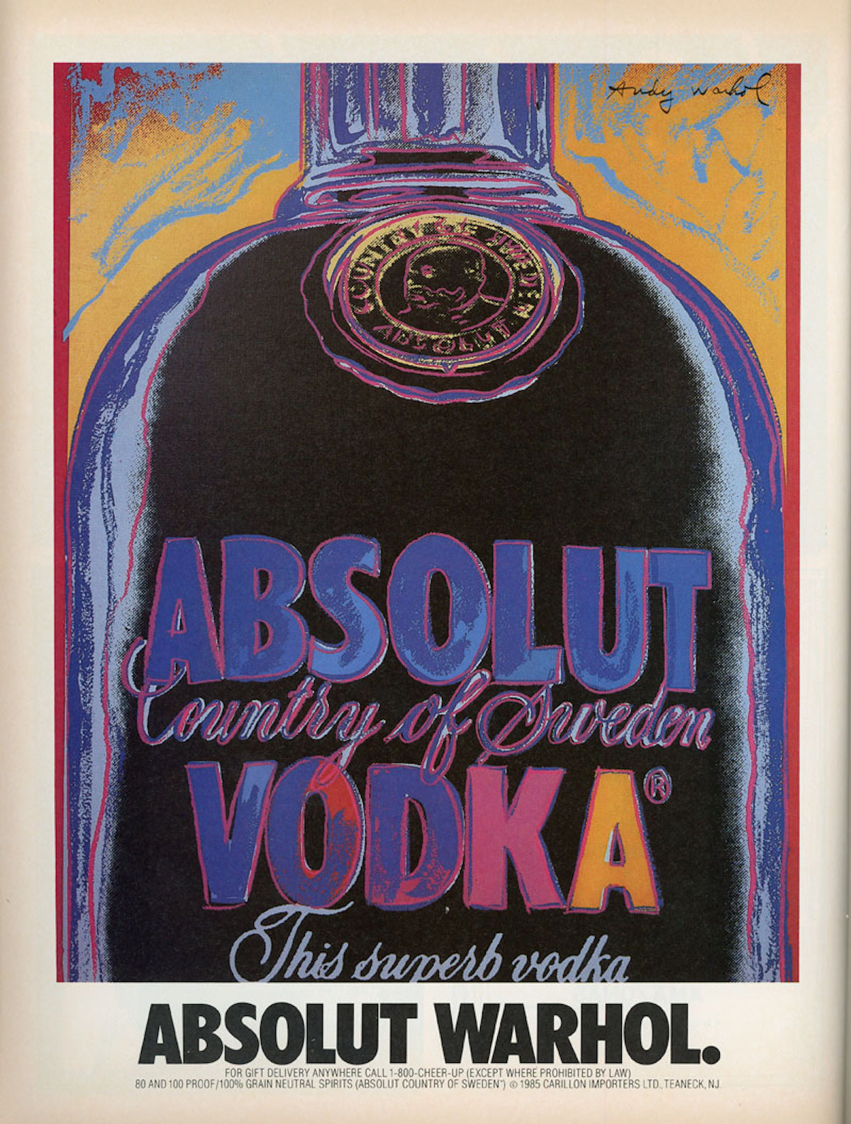 Ad for Absolut Vodka by Andy Warhol