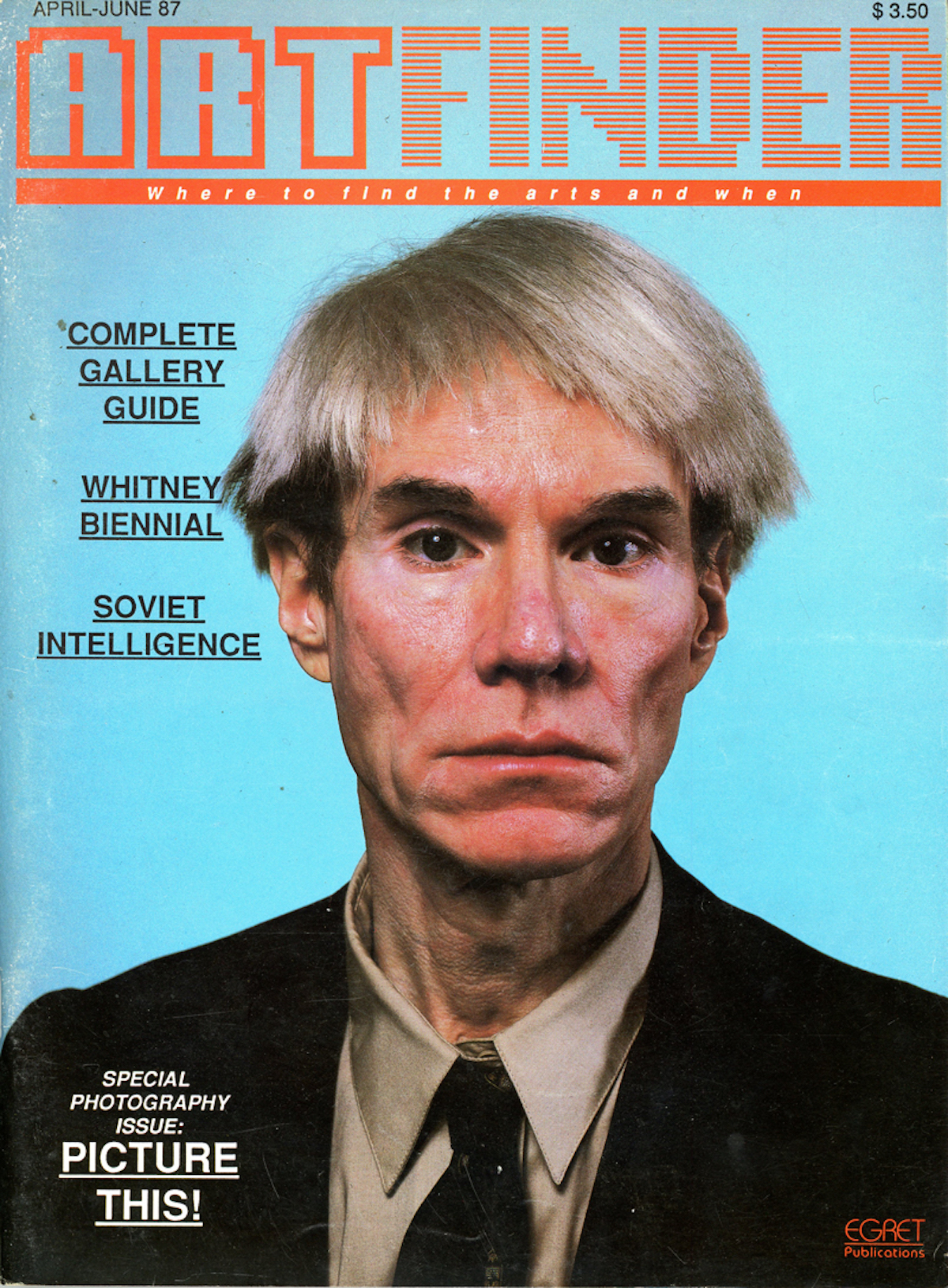 Andy Warhol, Photo by Neil Winokur, Special Photography Issue, Artfinder Magazine, April-June 1987