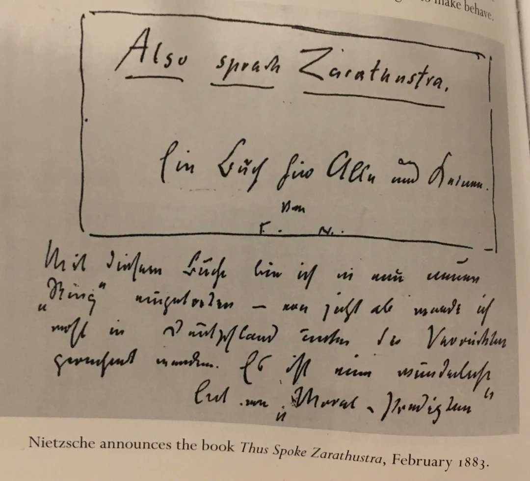 Friedrich Nietzsche announces the title of his new book (Thus Spoke Zarathustra) in a letter to Heinrich Köselitz.