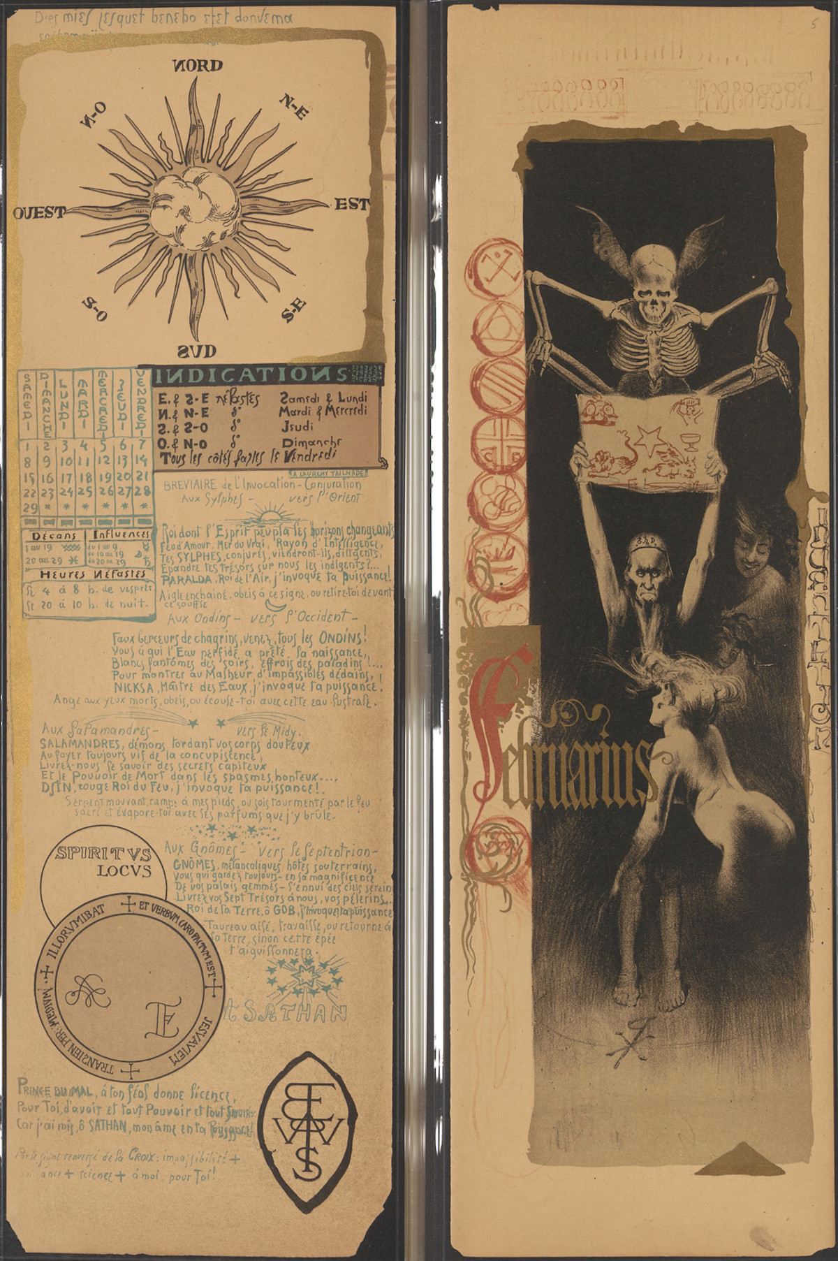 Manuel Orazi - (Magic Calendar) Mil DCCCXCVI, 1895 Sun compass : February