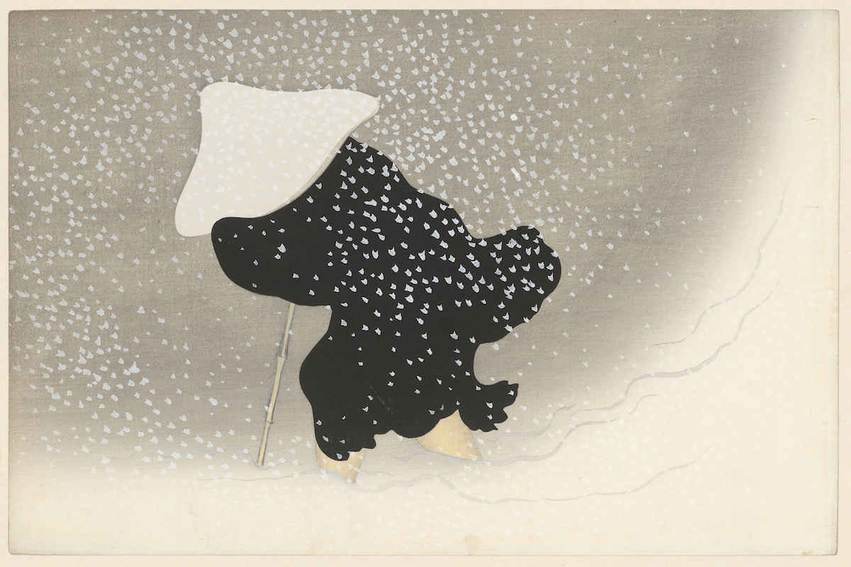 Swirling snow Tomoe no yuki Flowers of a hundred worlds (series title) Momoyogusa, vol. 1 by Kamisaka Sekka - 1909