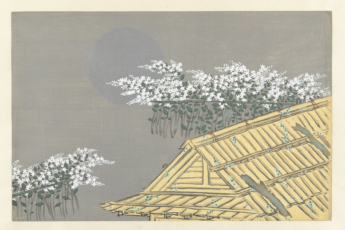 White flowers at Unohana's house Flowers of a hundred worlds (series title) Momoyogusa, vol. 1 by Kamisaka Sekka - 1909