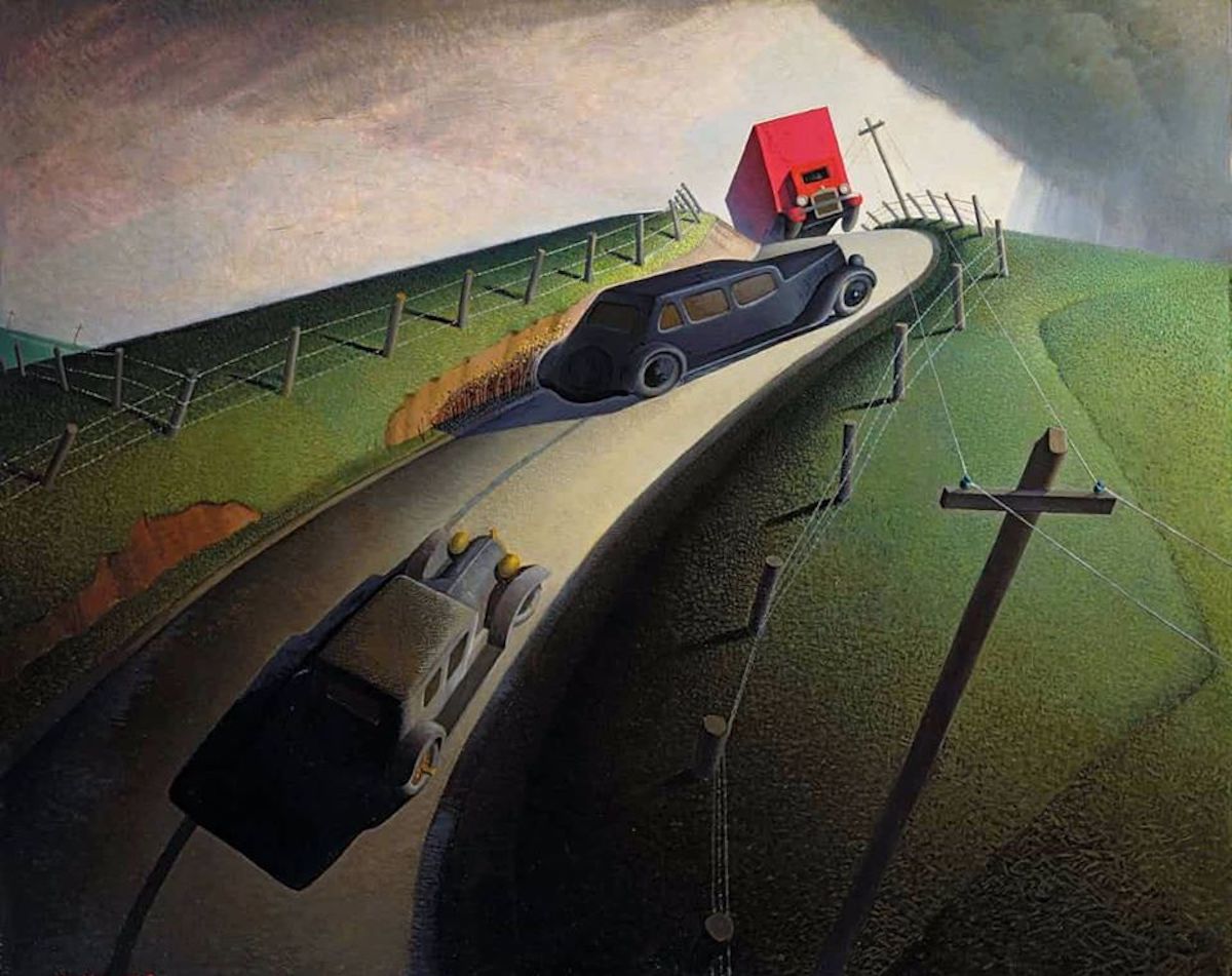 Grant Wood, Death on the Ridge Road, 1935