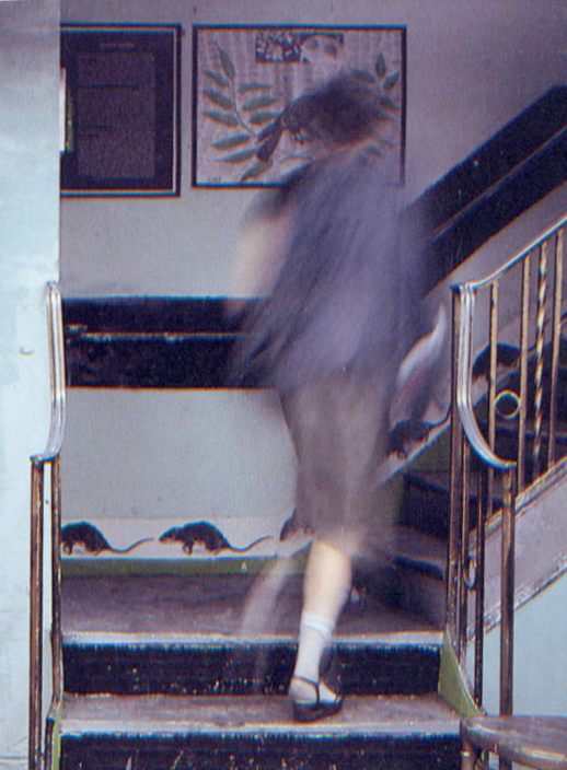 View of the Times Square Show with Rupp’s rats along the floor boards, 1980. Photo- Andrea Callard.