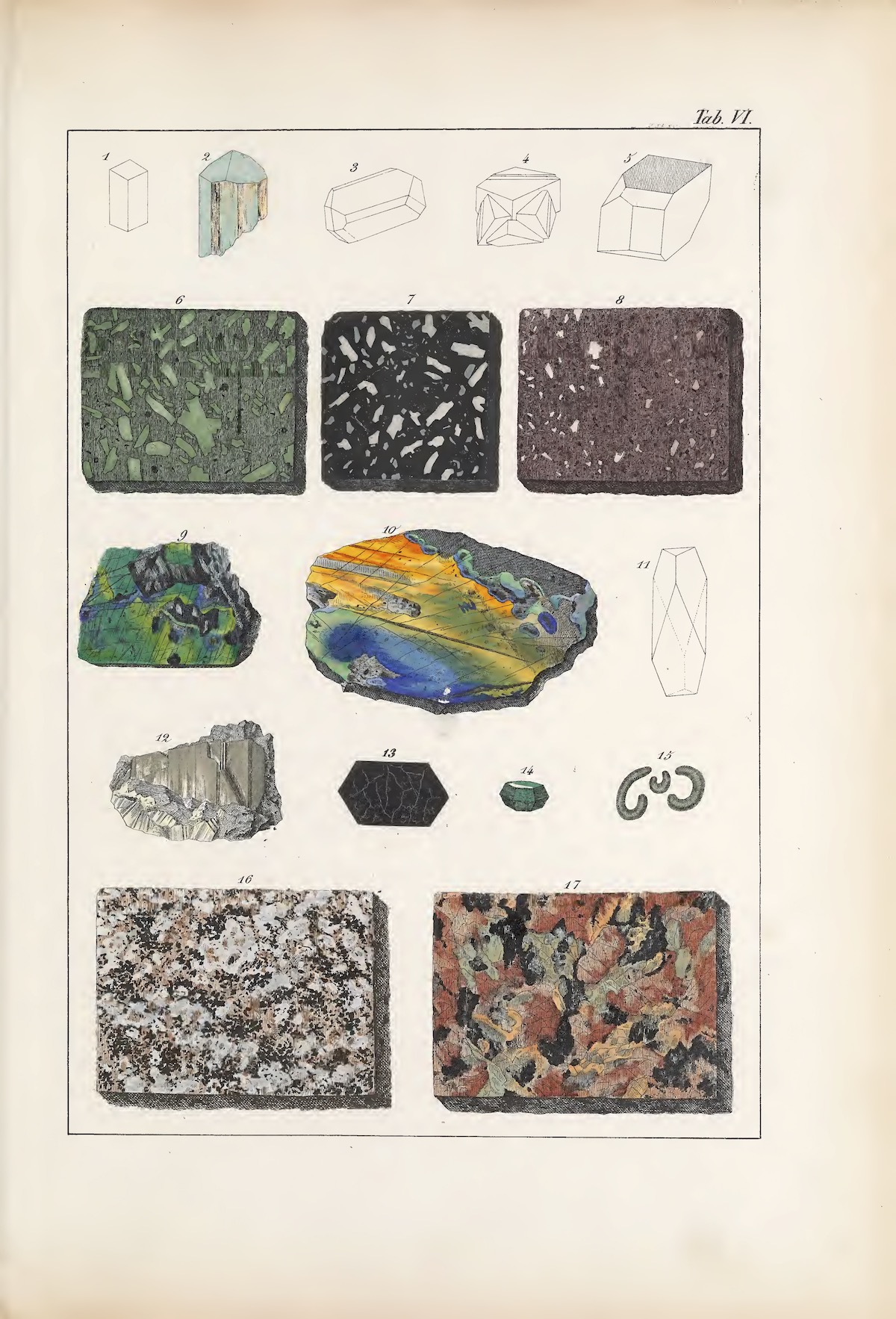  No CopyrightPublic Domain PDF ZIP of full-sized JPGs Johann Gottlob von Kurr (1798-1870) published Das Mineralreich in Bildern