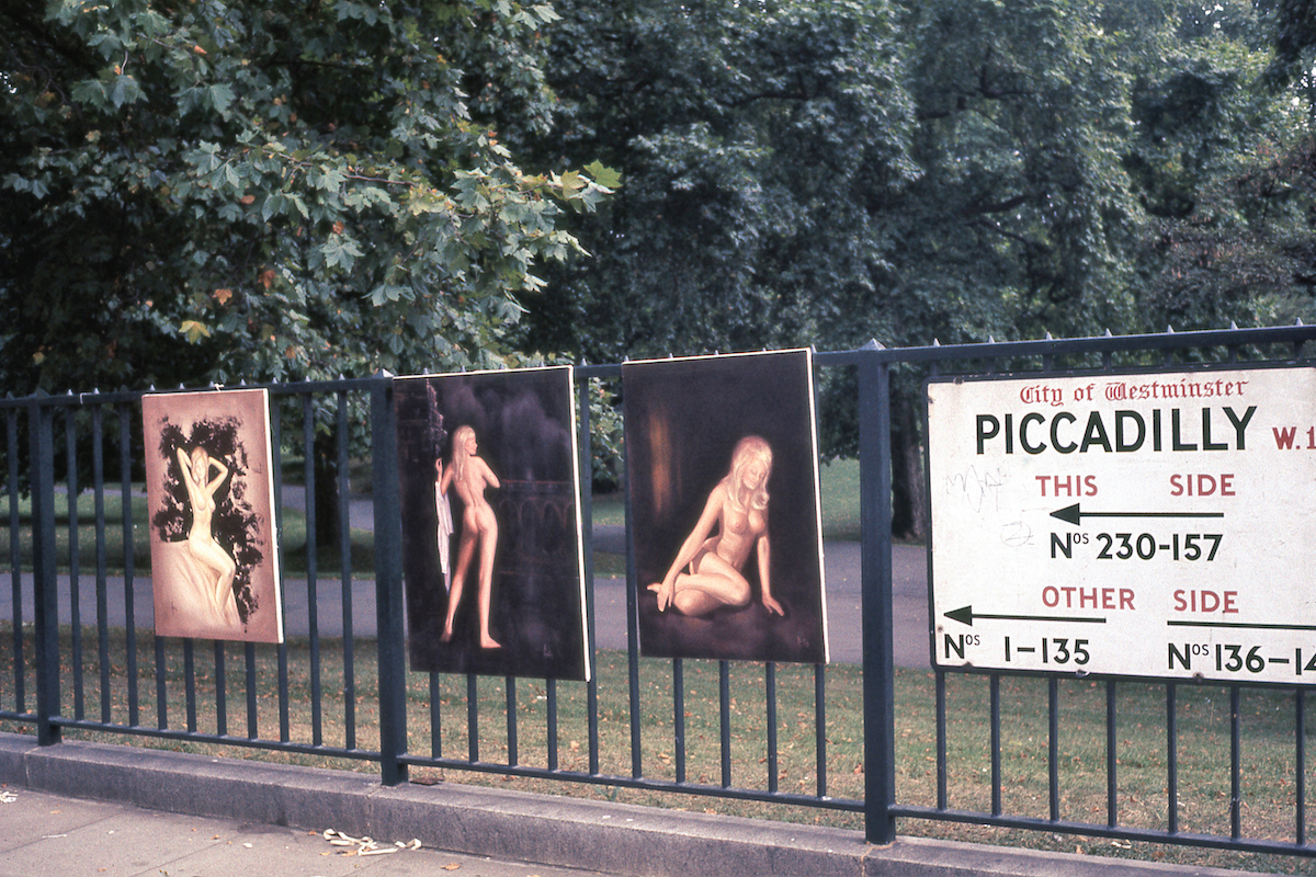 Art market on Green Park, London, 1972