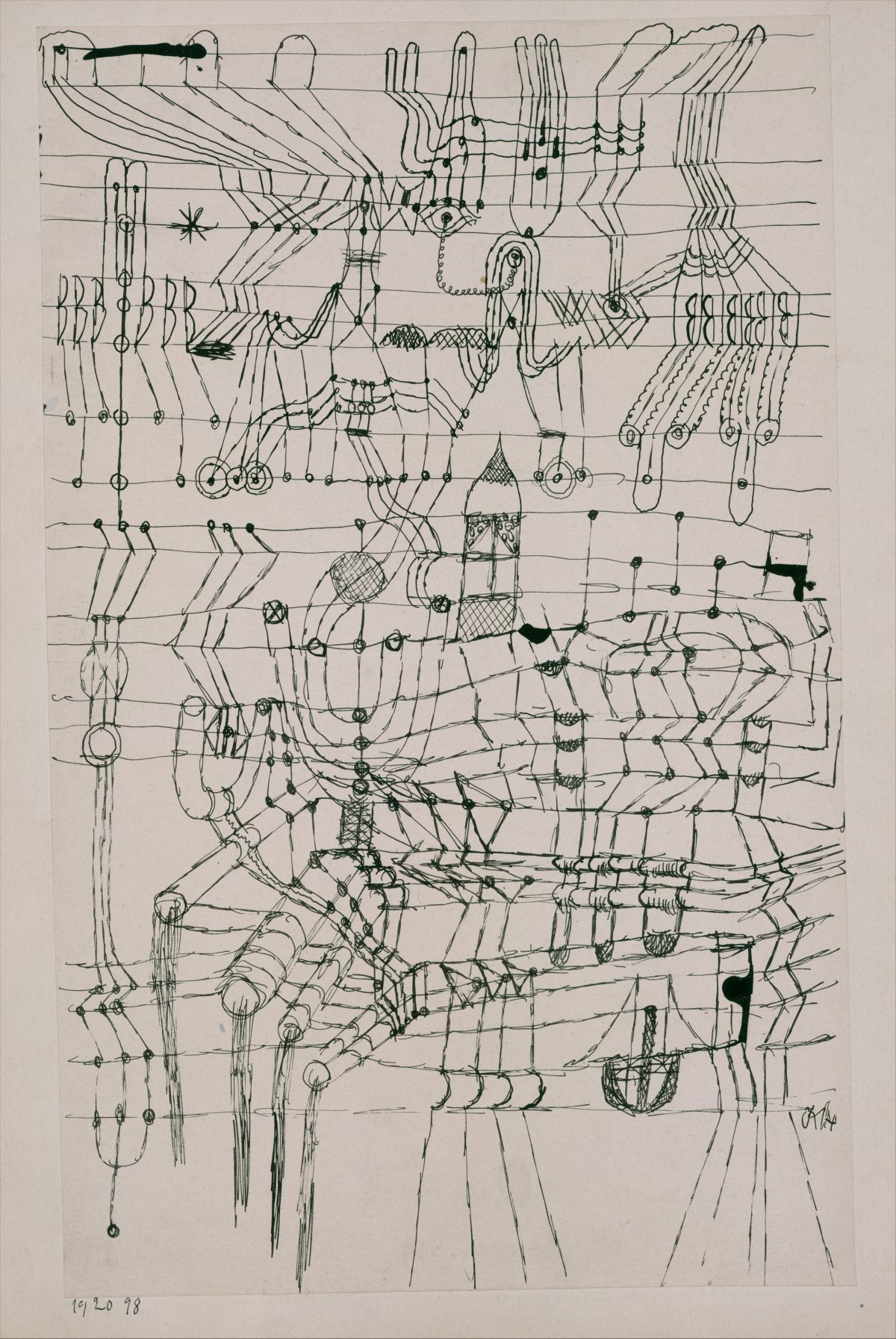 Drawing Knotted in the Manner of a Net - drawing, by Paul Klee