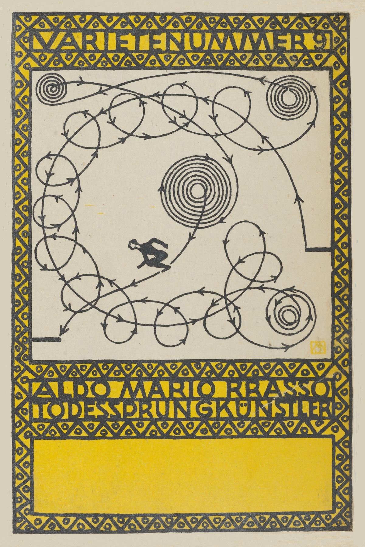 Variety Act 9 Also Mario Brasso, Leap of Death (Varietenummer 9, Aldo Mario Brasso, Todessprungkünstler) by Moriz Jung, 190