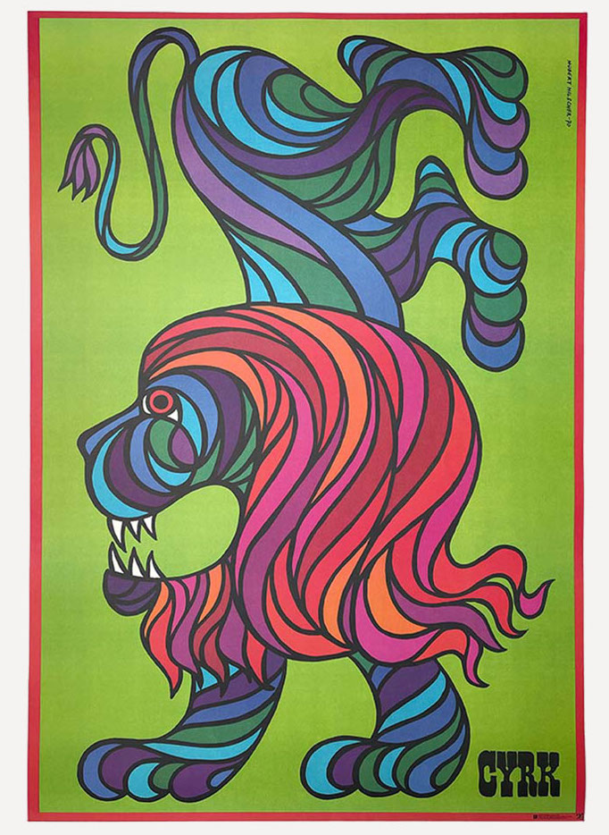 Circus Striped Lion Hubert Hilscher Reprint