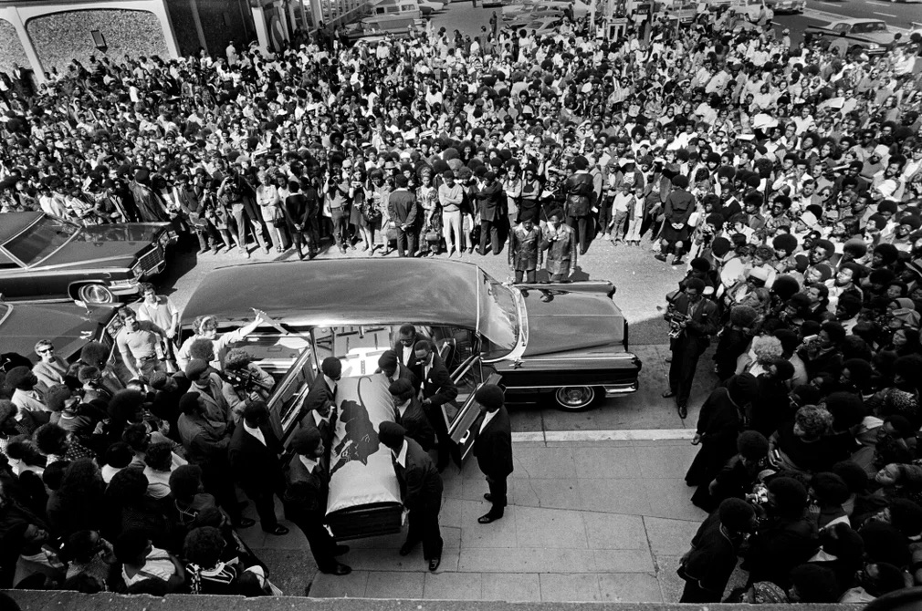 George Jackson’s coffin, Oakland, California, 28 August 1971