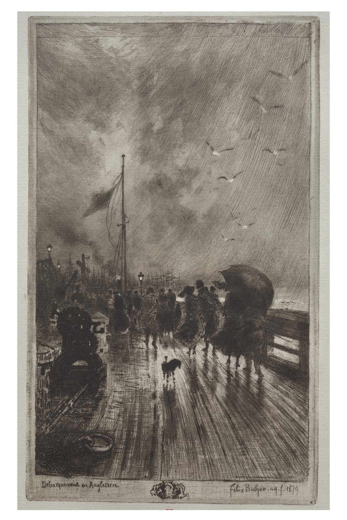 Landing in England 1879 Félix Hilaire Buhot